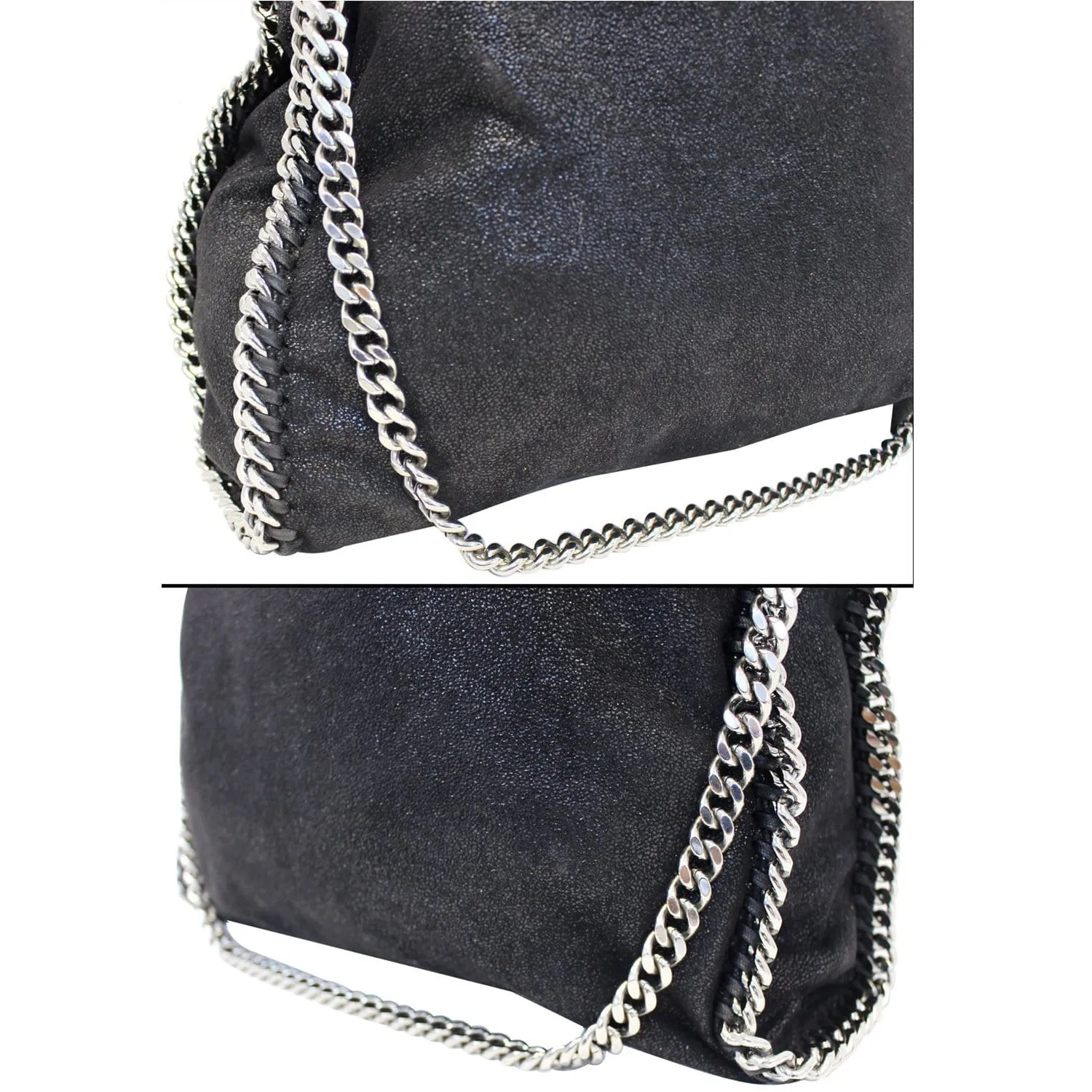 Stella Mccartney Falabella Faux Leather Chain Shoulder Bag Black
