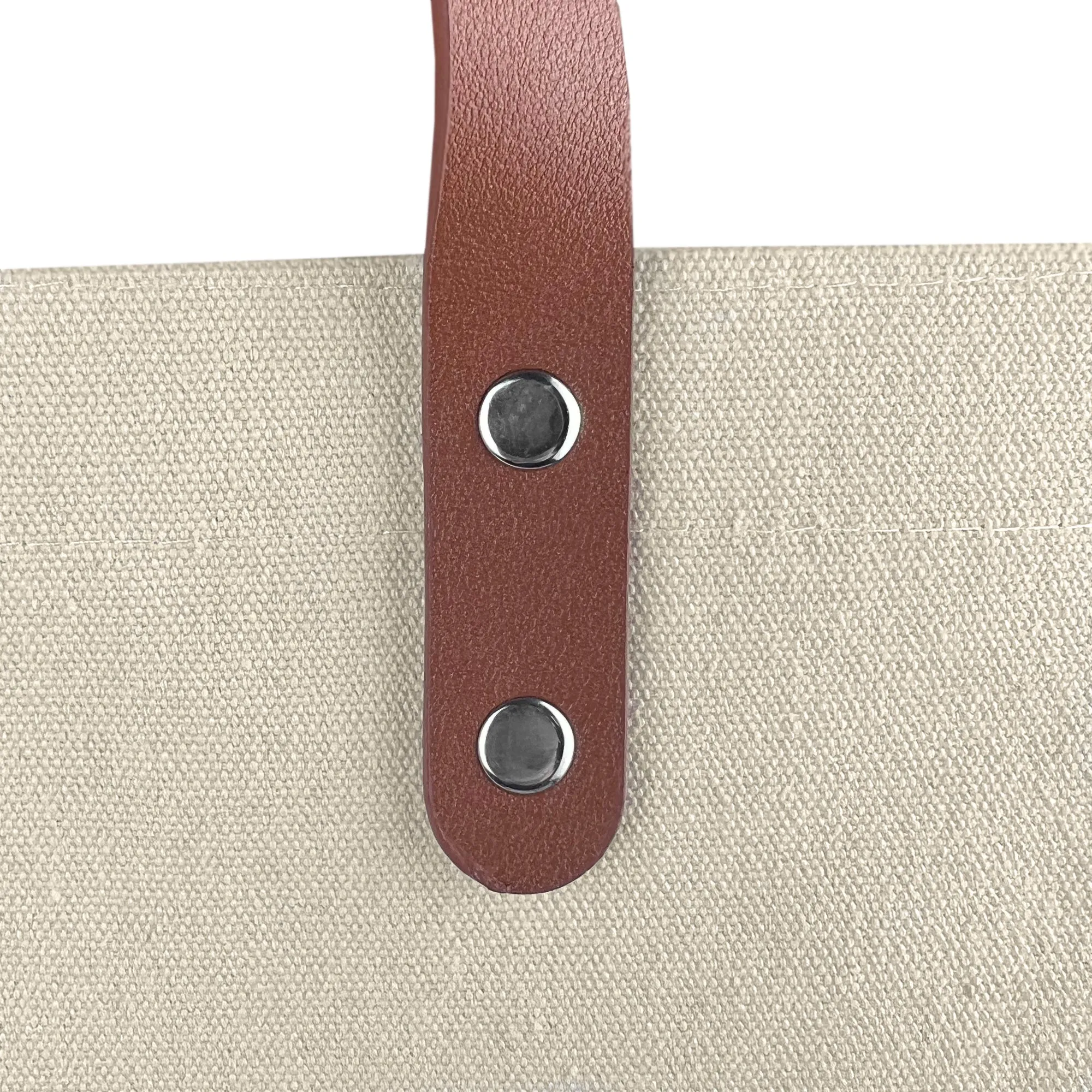 Stock Cotton Tote Bag With Leather straps(SCB-72D)