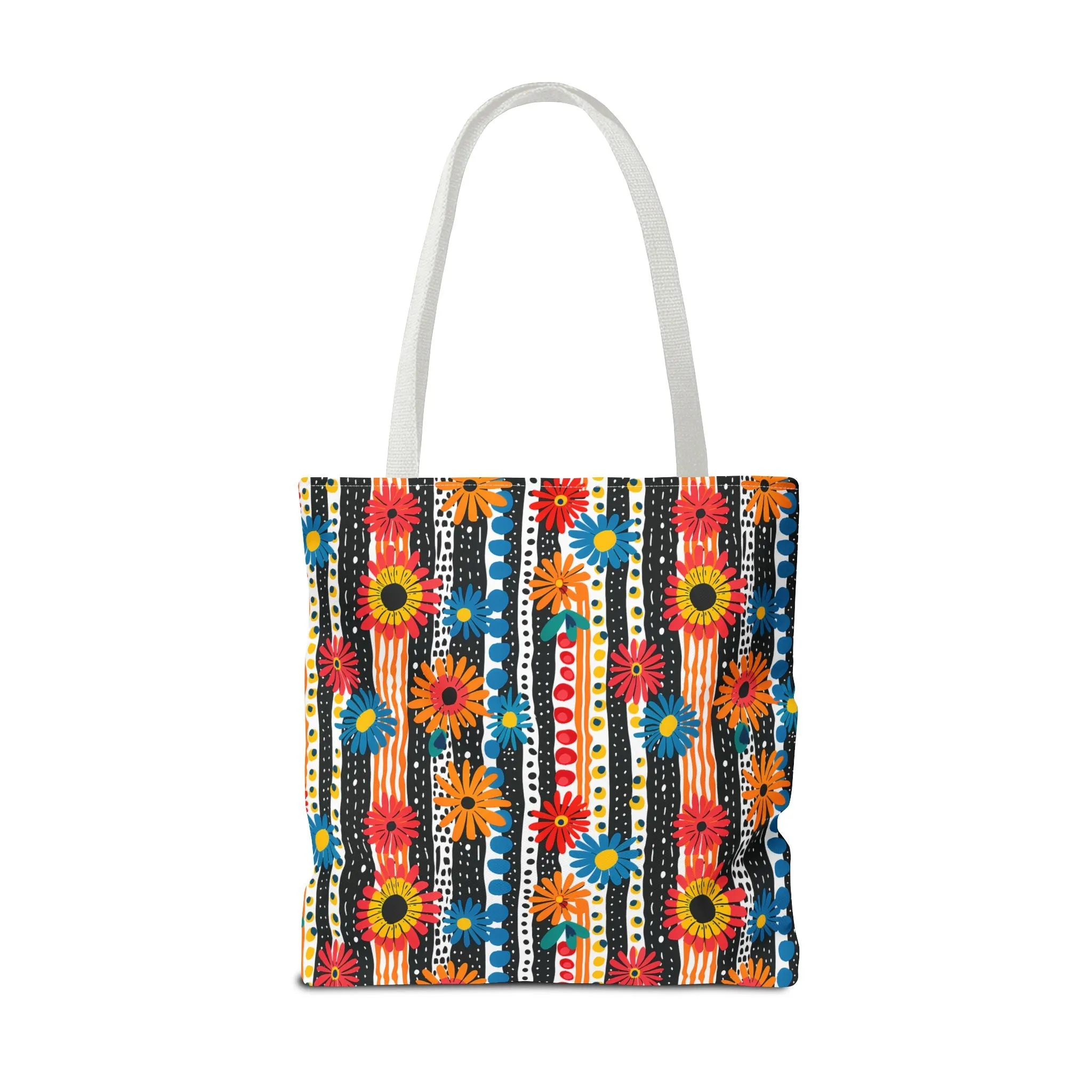 Striped Daisy Play Tote Bag - Ad a Pop of Playful Charm to Your Day! Available in 3 sizes.