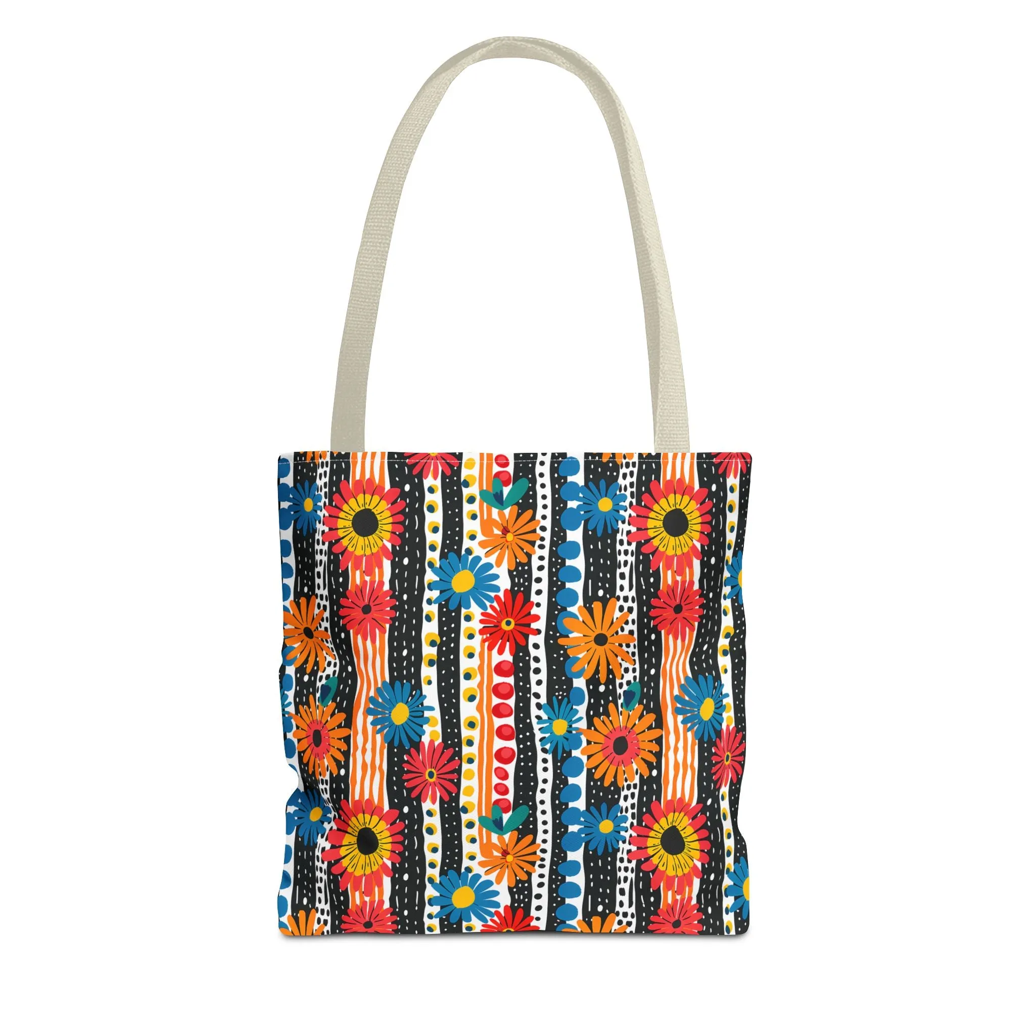Striped Daisy Play Tote Bag - Ad a Pop of Playful Charm to Your Day! Available in 3 sizes.