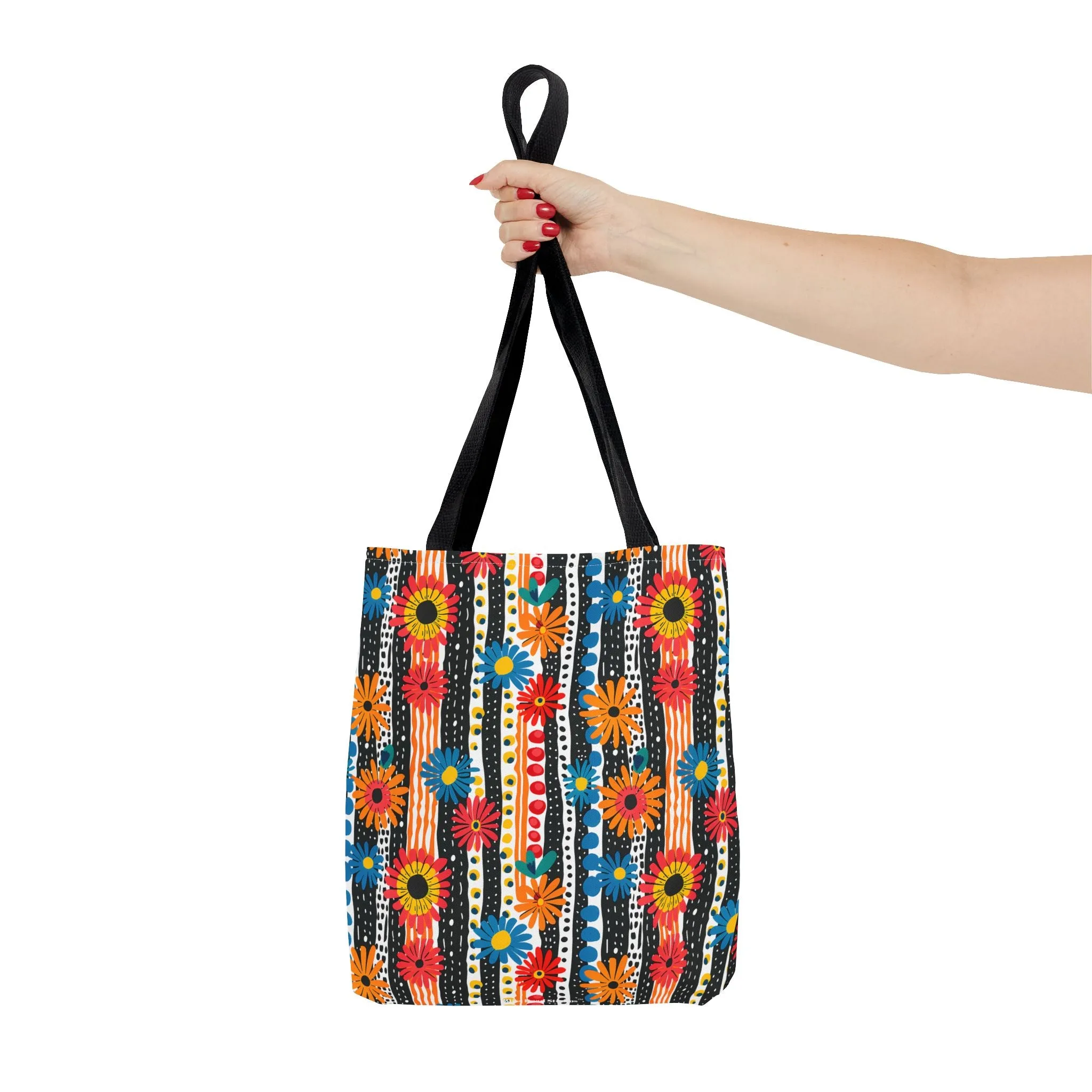 Striped Daisy Play Tote Bag - Ad a Pop of Playful Charm to Your Day! Available in 3 sizes.