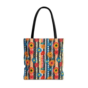 Striped Daisy Play Tote Bag - Ad a Pop of Playful Charm to Your Day! Available in 3 sizes.