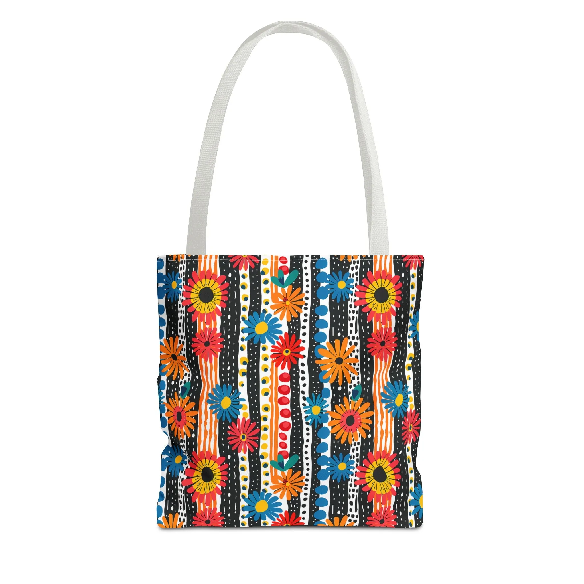 Striped Daisy Play Tote Bag - Ad a Pop of Playful Charm to Your Day! Available in 3 sizes.
