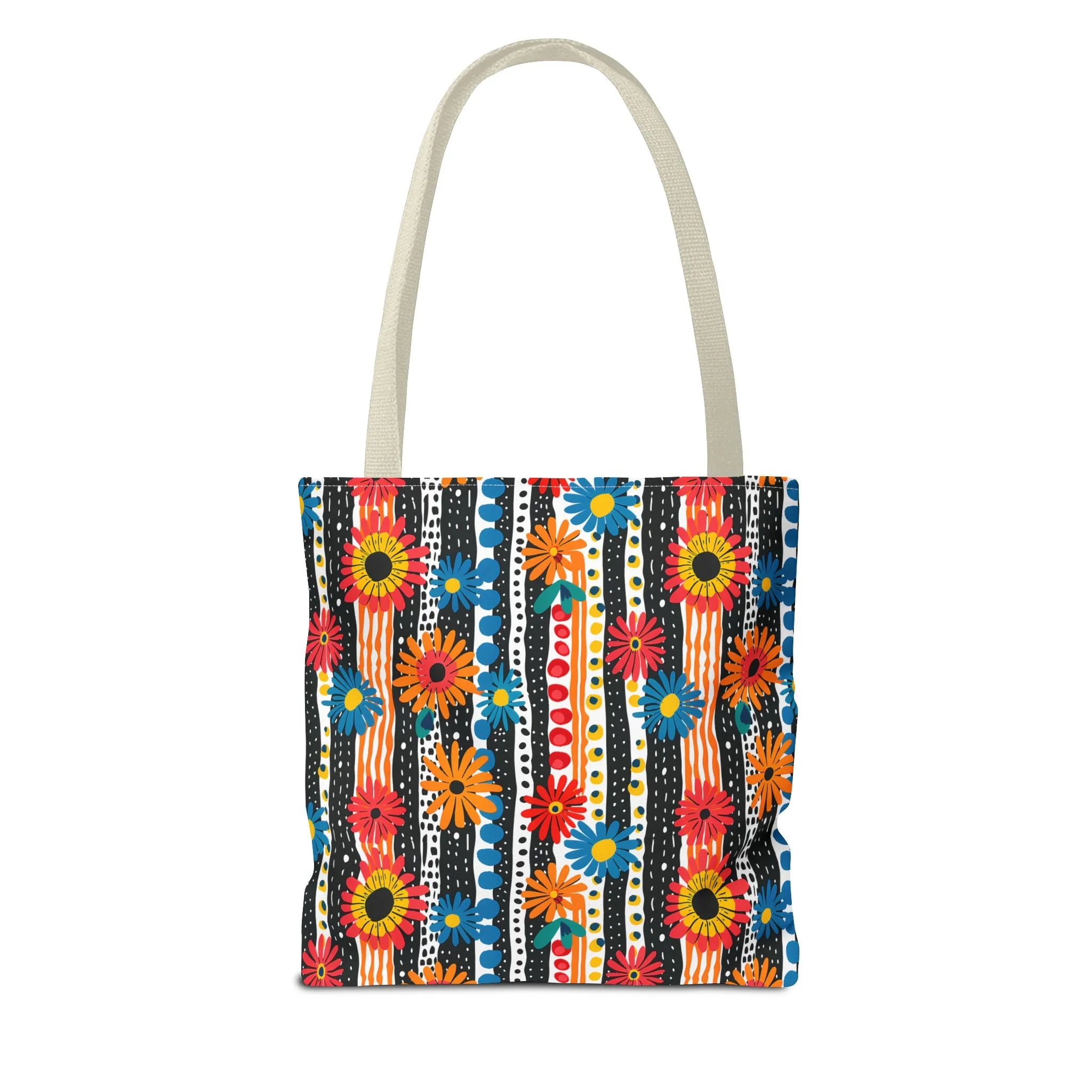 Striped Daisy Play Tote Bag - Ad a Pop of Playful Charm to Your Day! Available in 3 sizes.