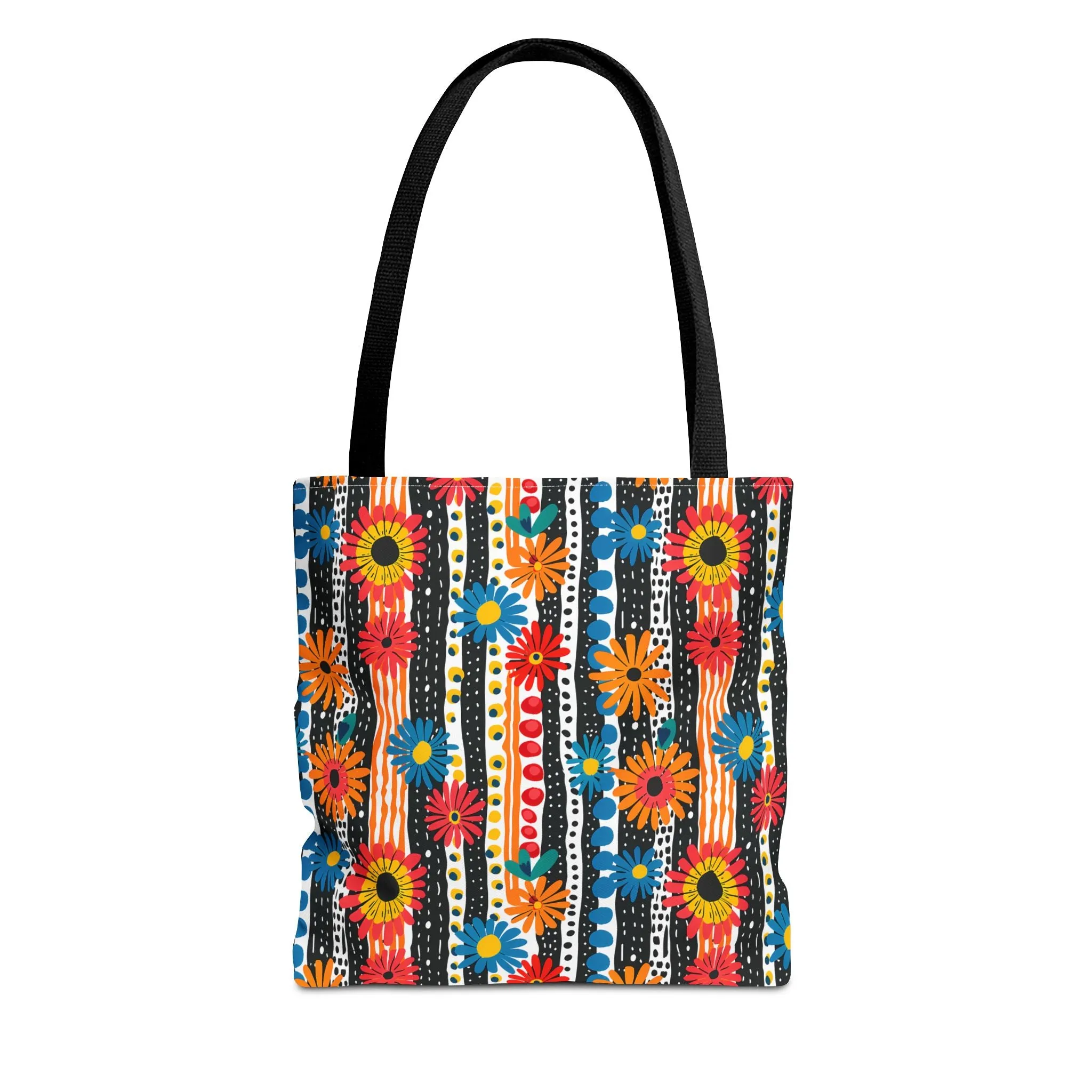 Striped Daisy Play Tote Bag - Ad a Pop of Playful Charm to Your Day! Available in 3 sizes.
