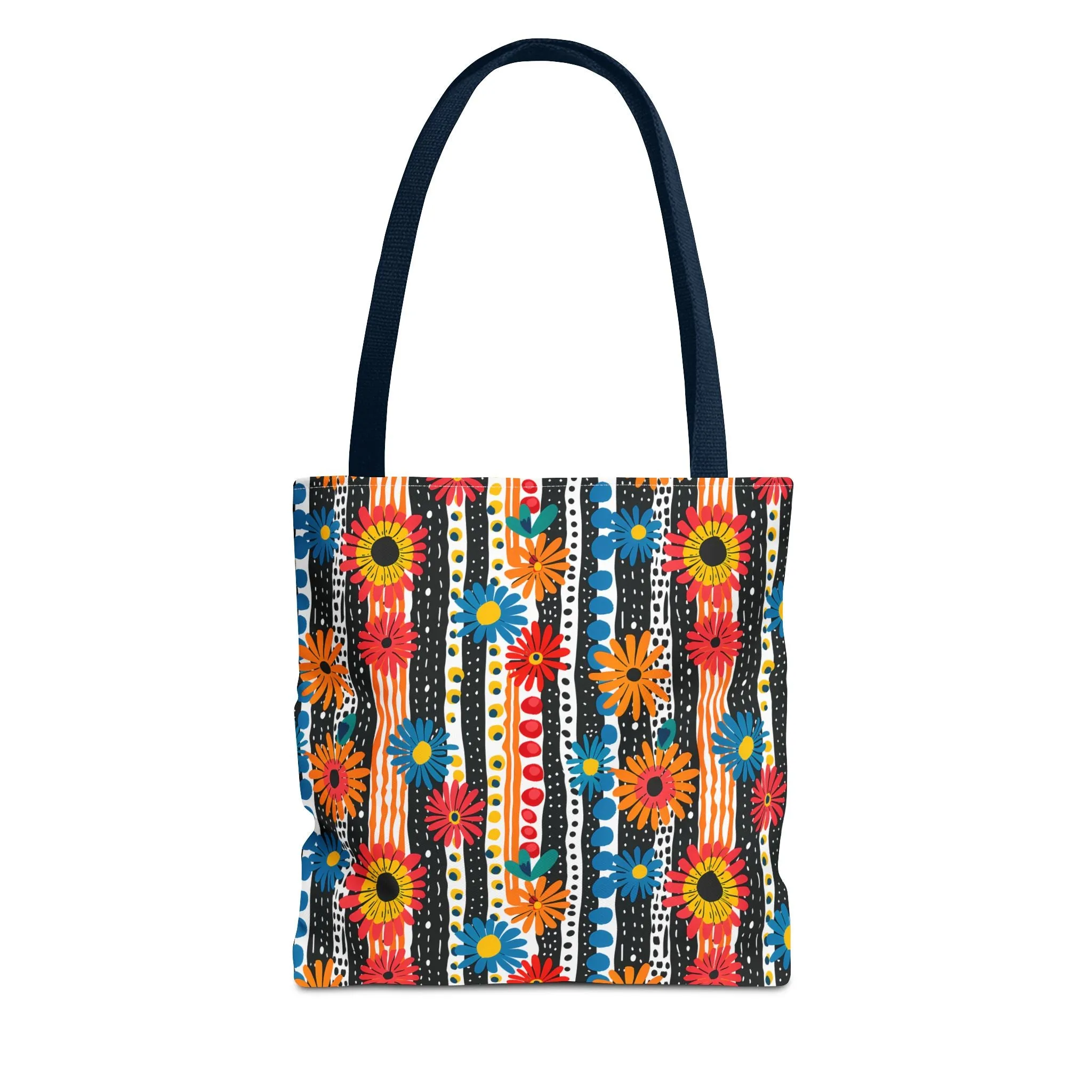 Striped Daisy Play Tote Bag - Ad a Pop of Playful Charm to Your Day! Available in 3 sizes.