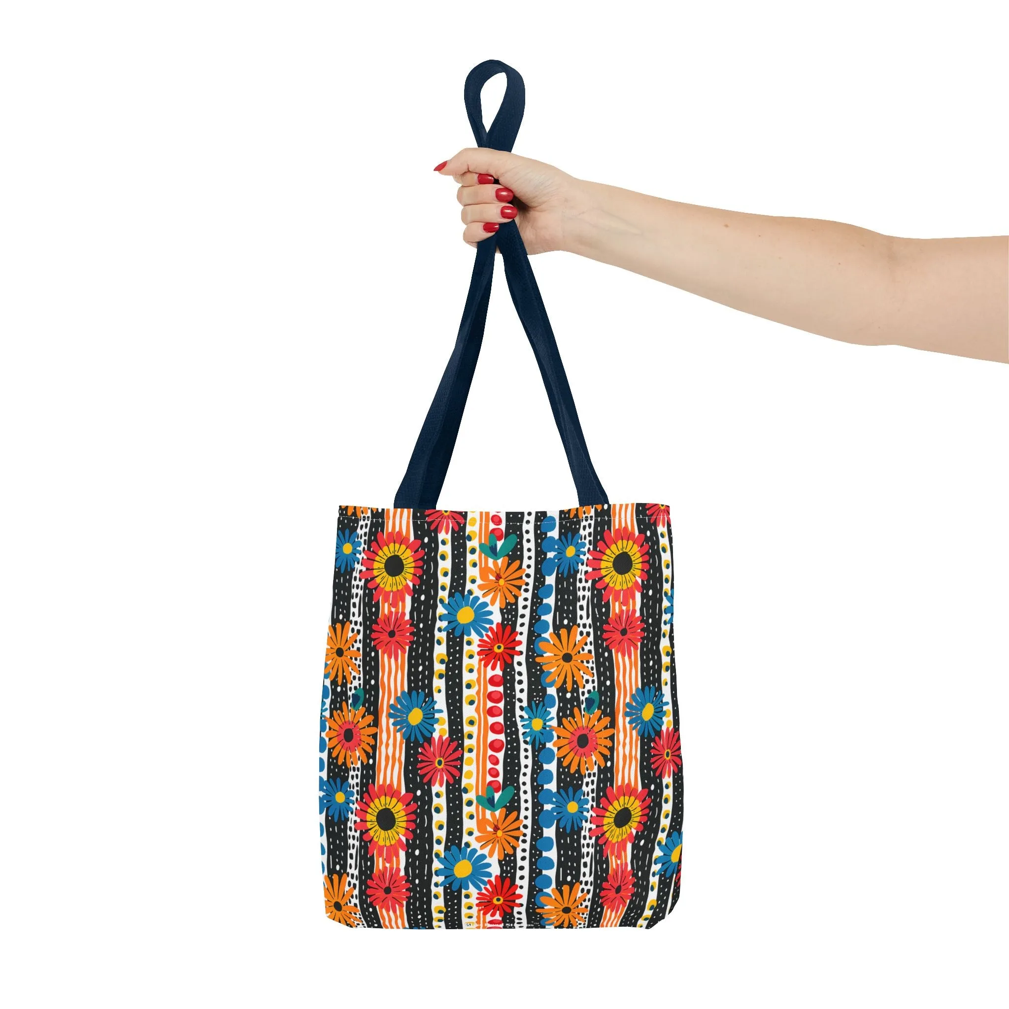 Striped Daisy Play Tote Bag - Ad a Pop of Playful Charm to Your Day! Available in 3 sizes.