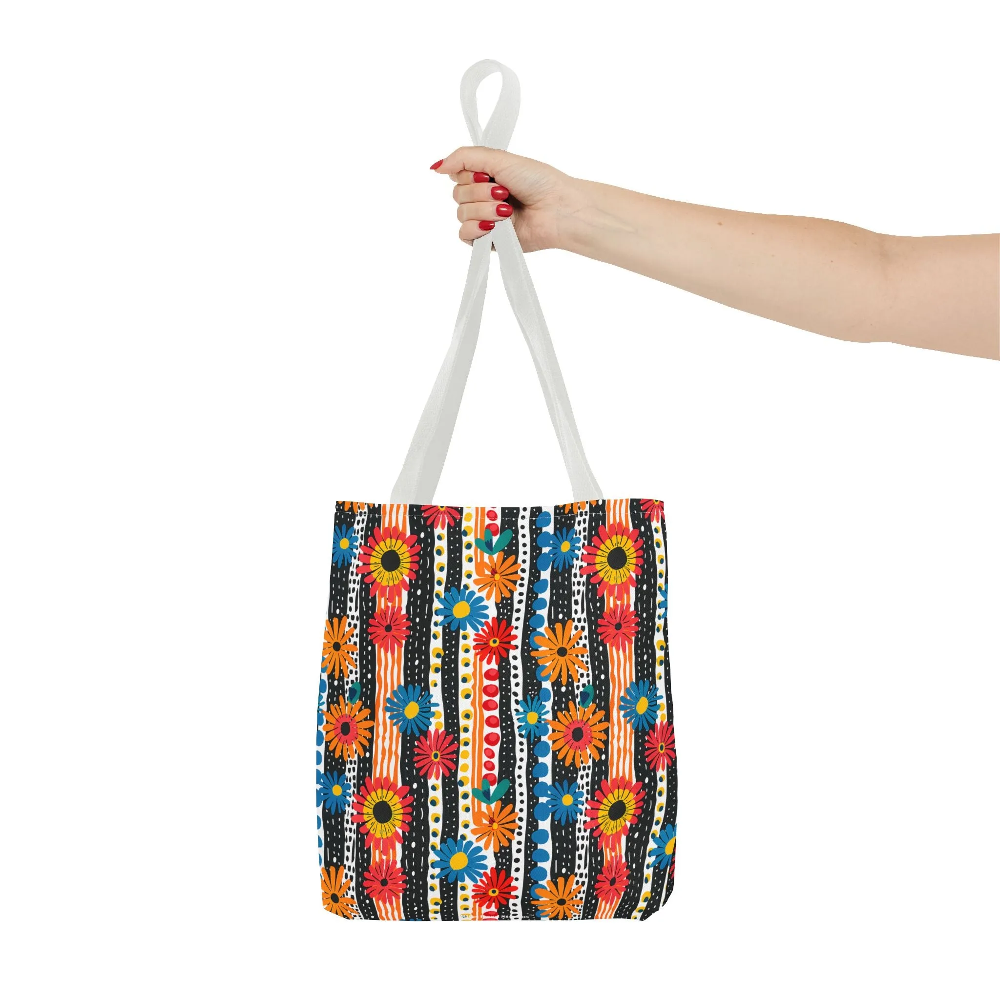 Striped Daisy Play Tote Bag - Ad a Pop of Playful Charm to Your Day! Available in 3 sizes.