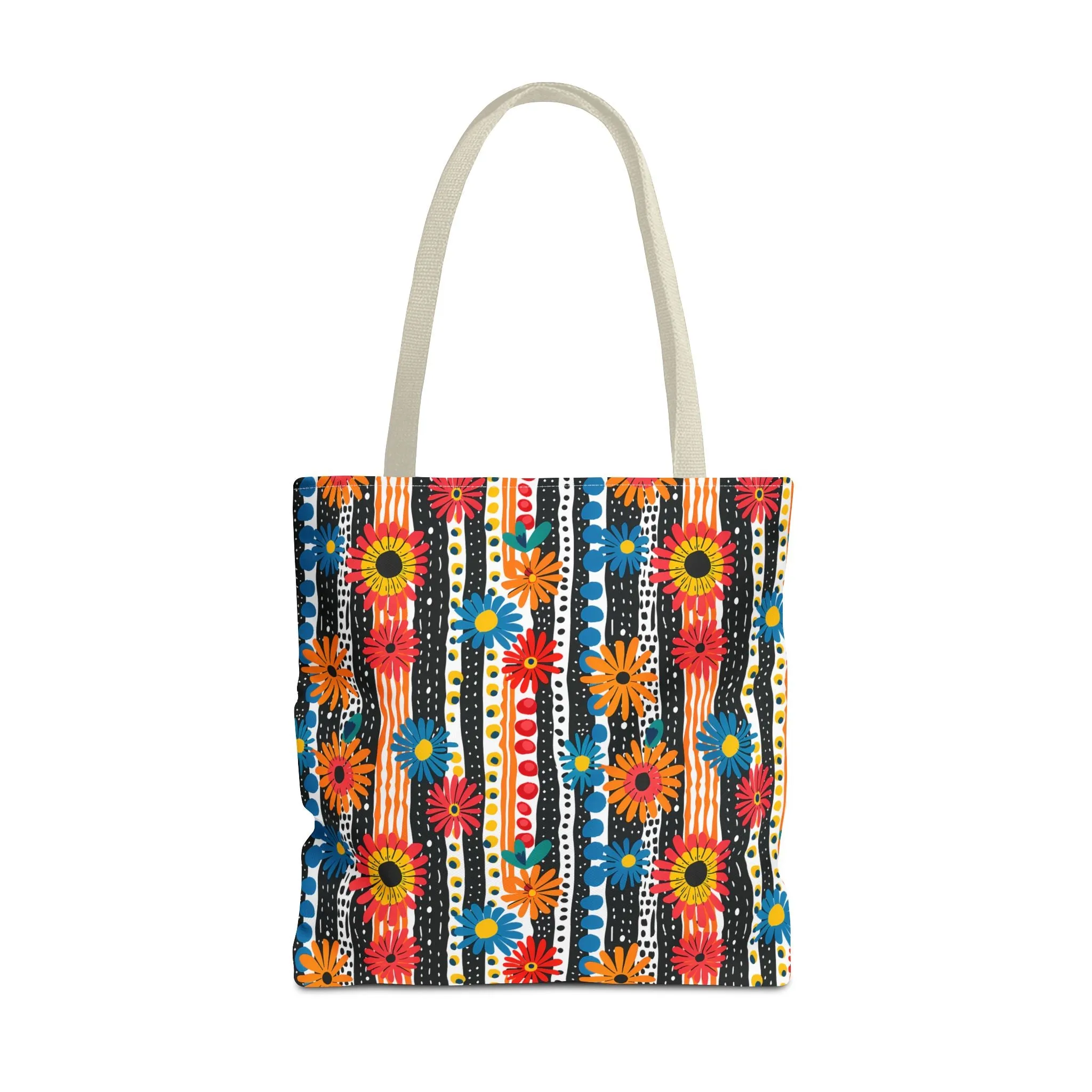 Striped Daisy Play Tote Bag - Ad a Pop of Playful Charm to Your Day! Available in 3 sizes.