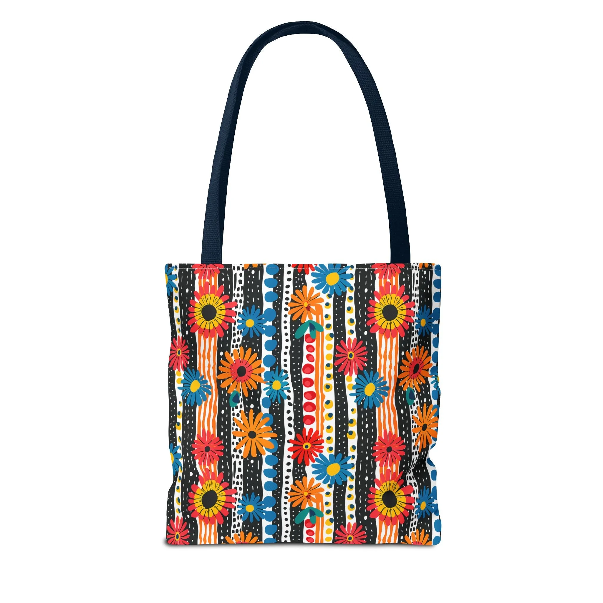 Striped Daisy Play Tote Bag - Ad a Pop of Playful Charm to Your Day! Available in 3 sizes.