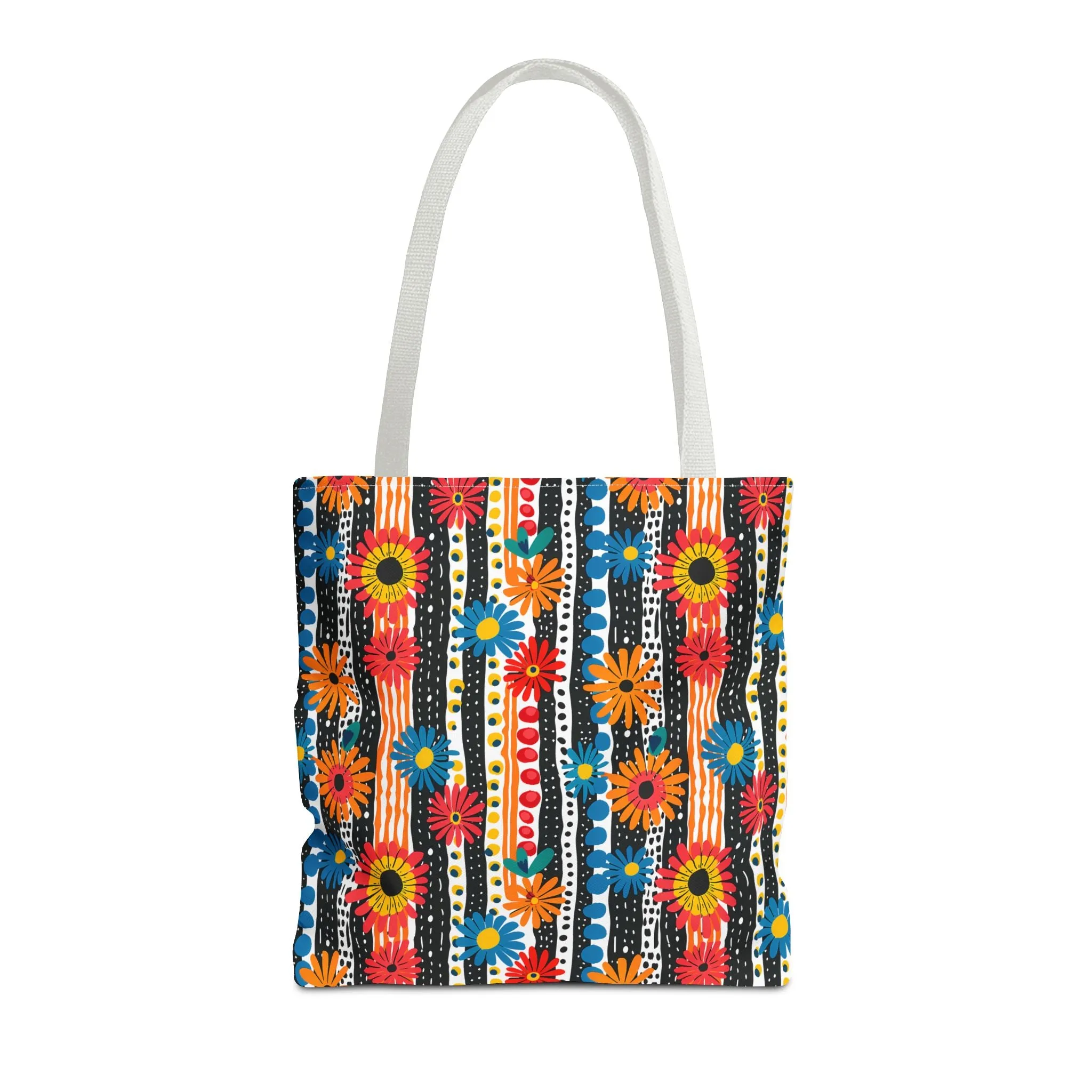 Striped Daisy Play Tote Bag - Ad a Pop of Playful Charm to Your Day! Available in 3 sizes.