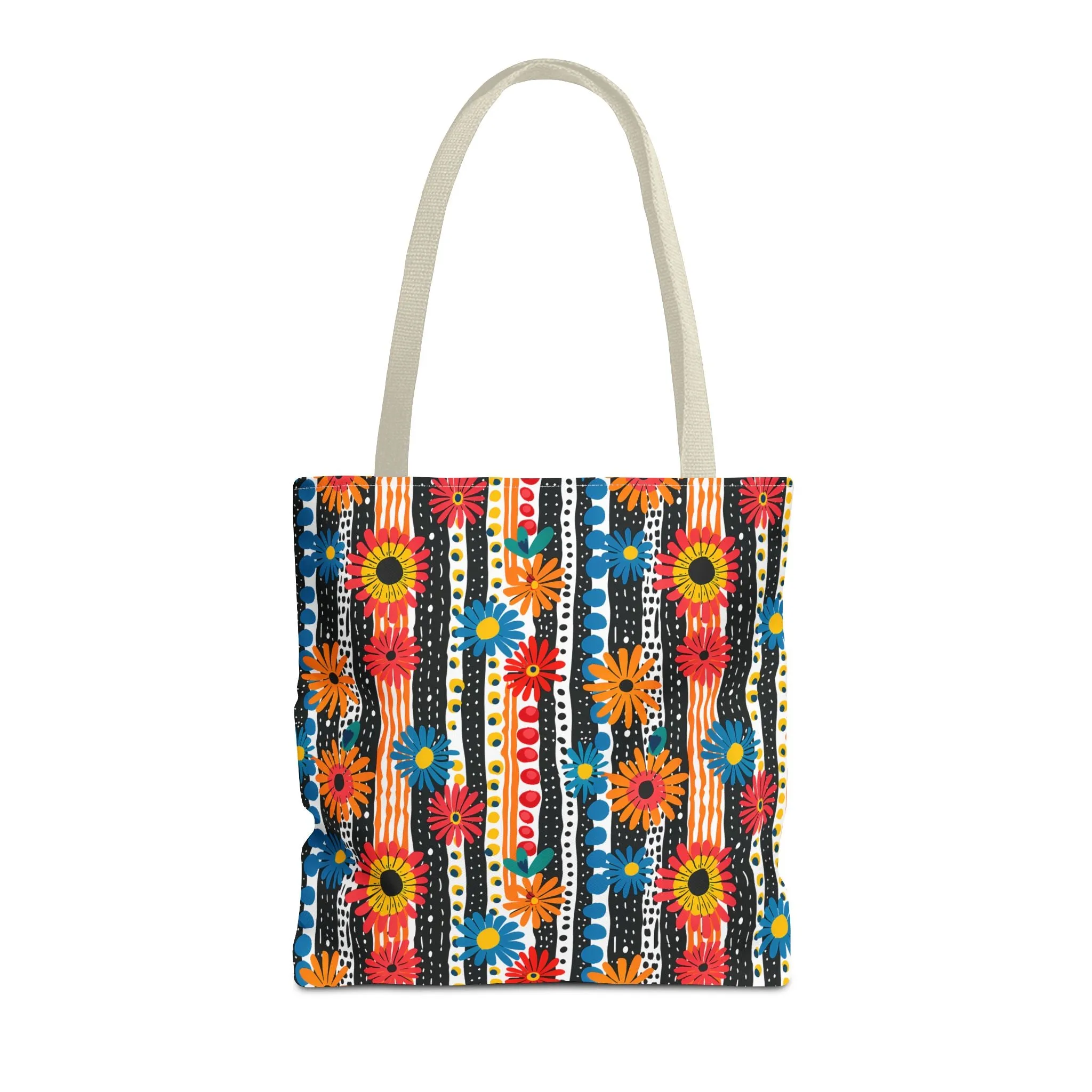 Striped Daisy Play Tote Bag - Ad a Pop of Playful Charm to Your Day! Available in 3 sizes.