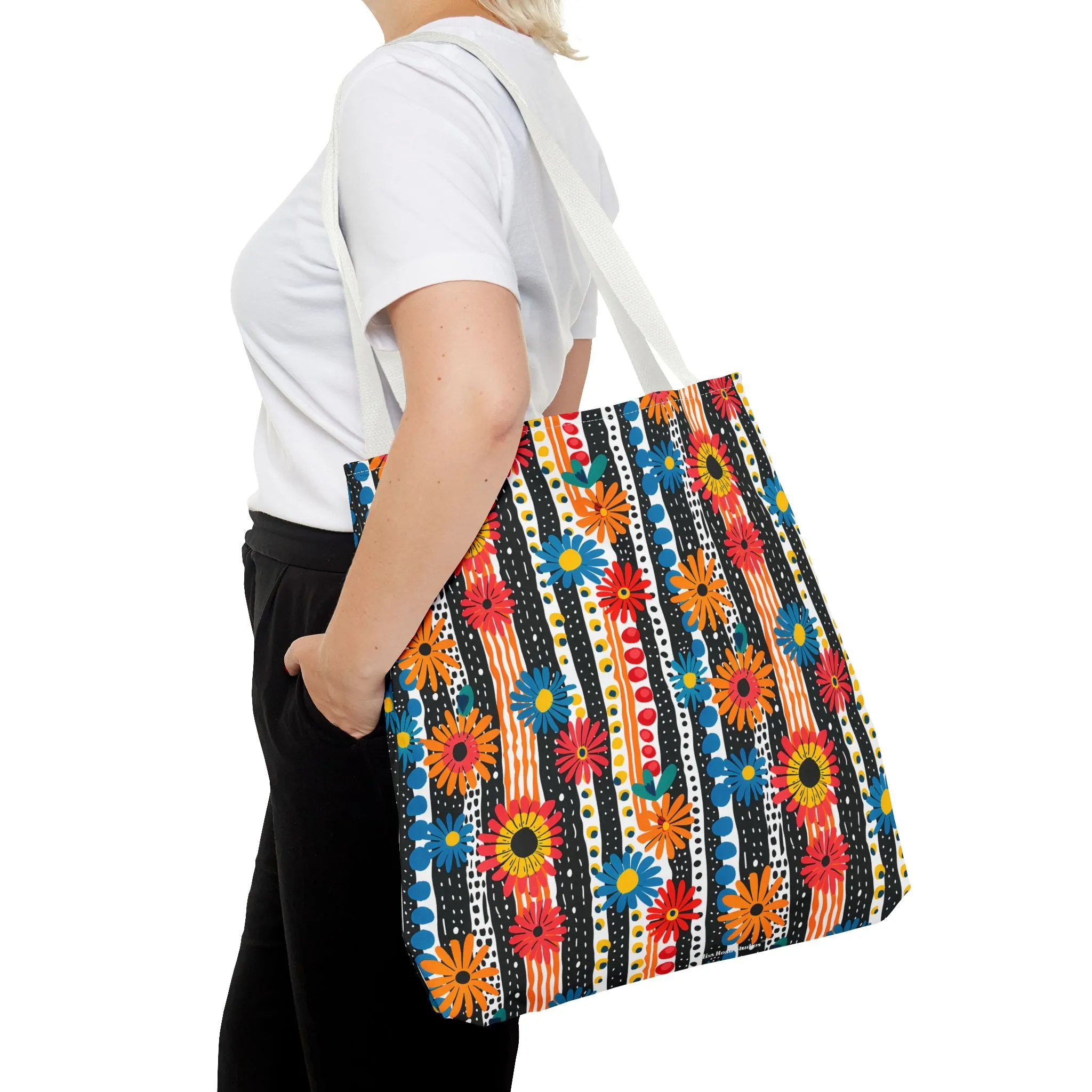 Striped Daisy Play Tote Bag - Ad a Pop of Playful Charm to Your Day! Available in 3 sizes.
