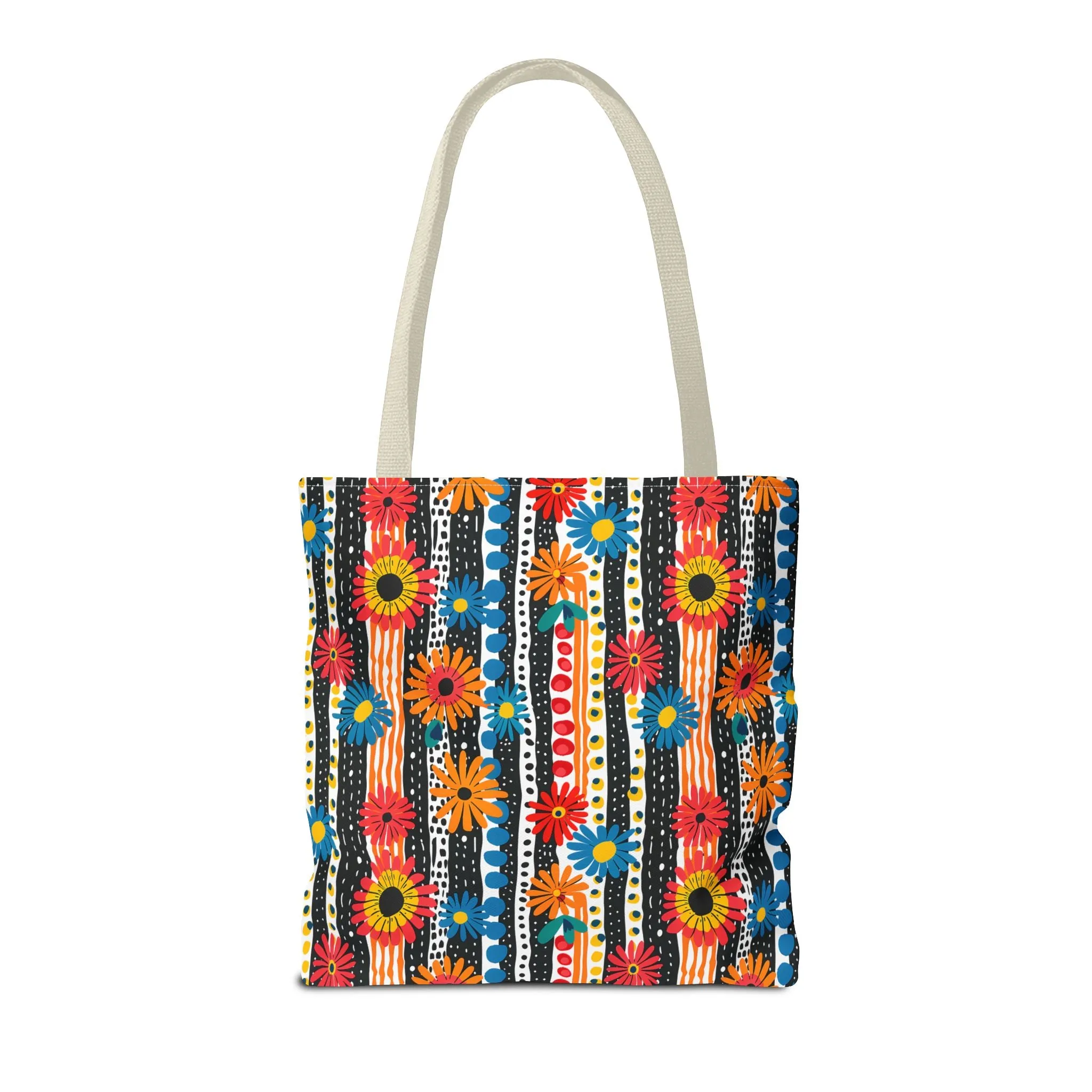 Striped Daisy Play Tote Bag - Ad a Pop of Playful Charm to Your Day! Available in 3 sizes.