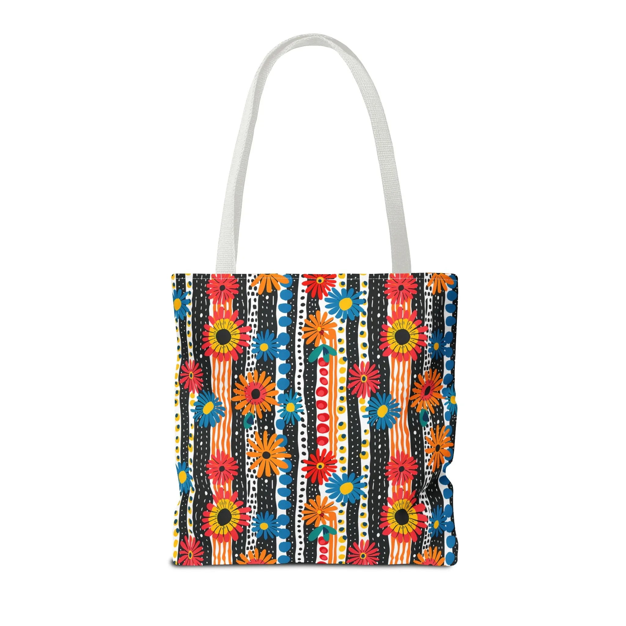 Striped Daisy Play Tote Bag - Ad a Pop of Playful Charm to Your Day! Available in 3 sizes.