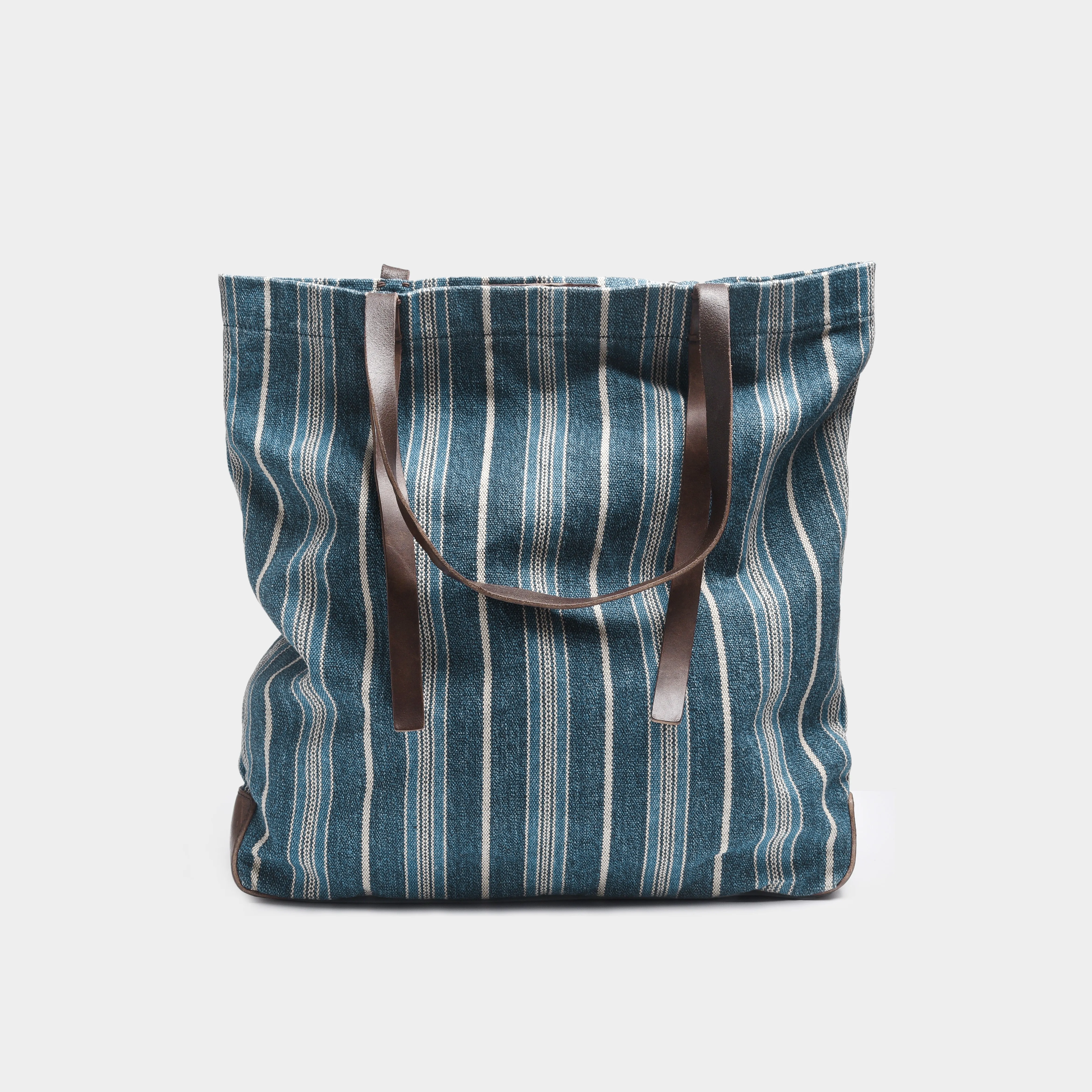 Striped Denim Tote