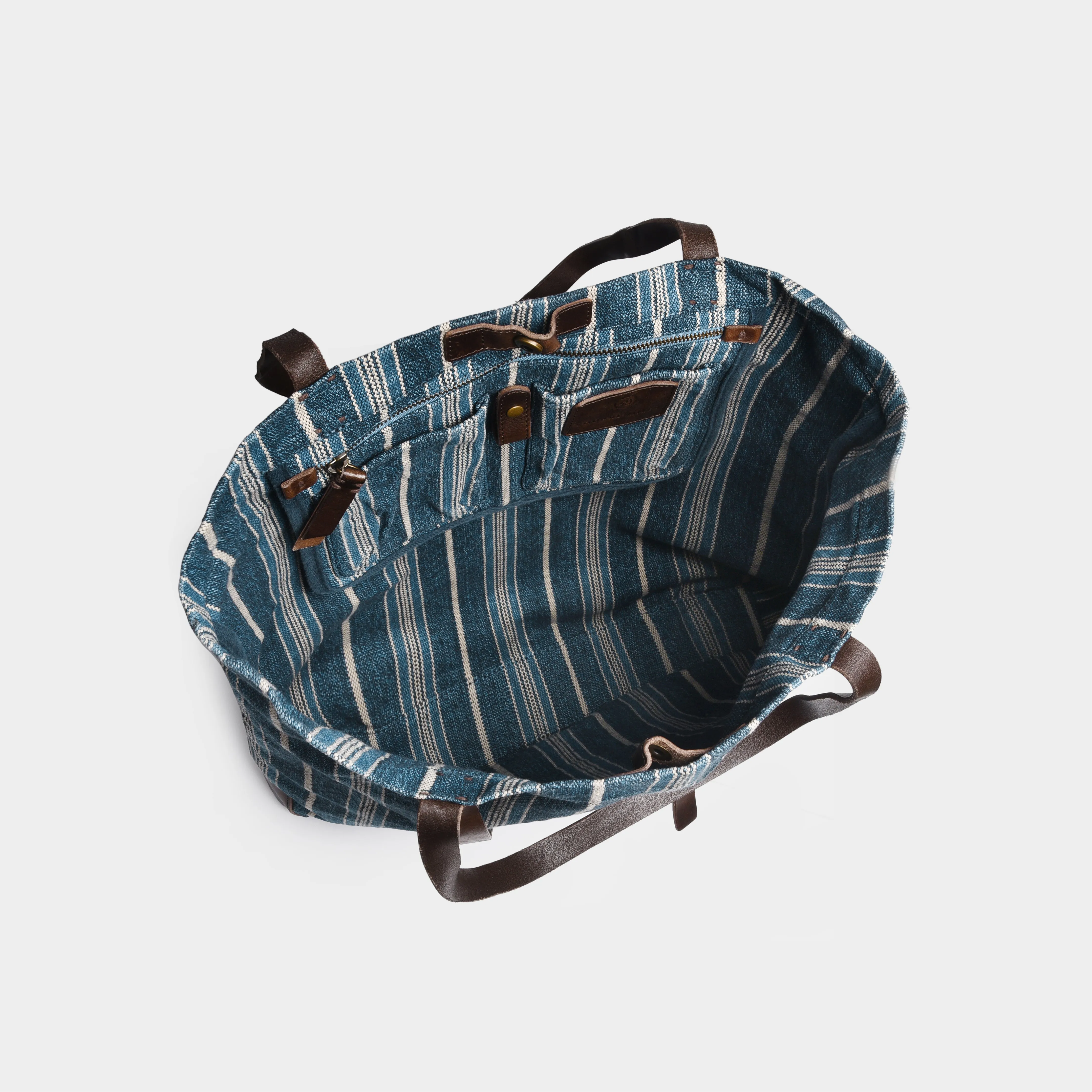 Striped Denim Tote