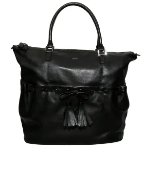 Tassel Detail Leather Handle Bag