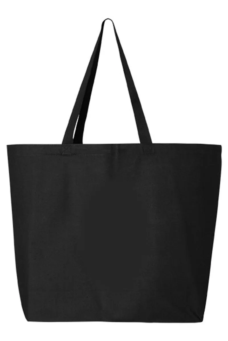 Teal Checkered Daisy Mama Canvas Jumbo Tote