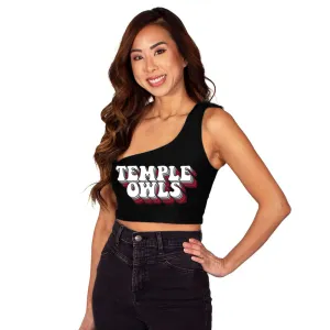 Temple Owls Black One Shoulder Top