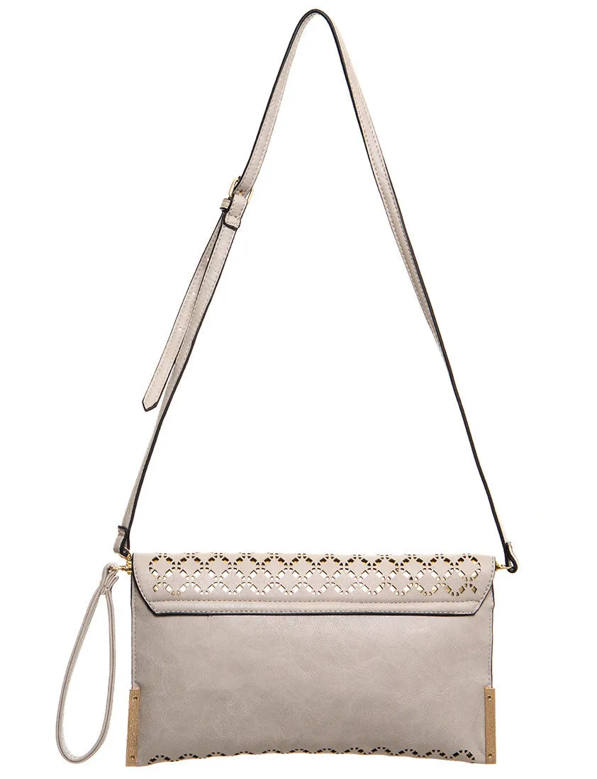 The Ana Laser Cut Messenger - Beige