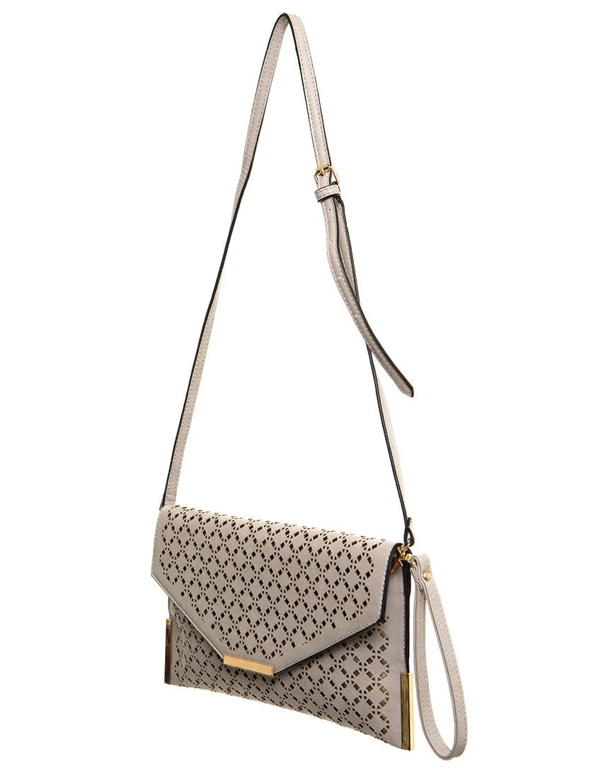 The Ana Laser Cut Messenger - Beige