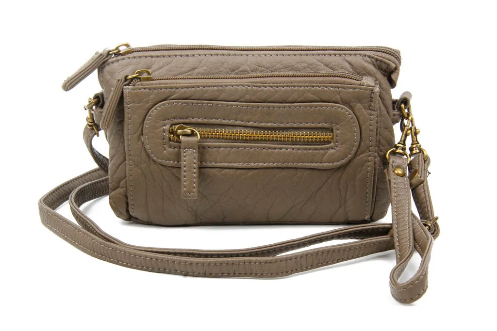 The Anita Three Way Crossbody Wristlet - Dark Grey