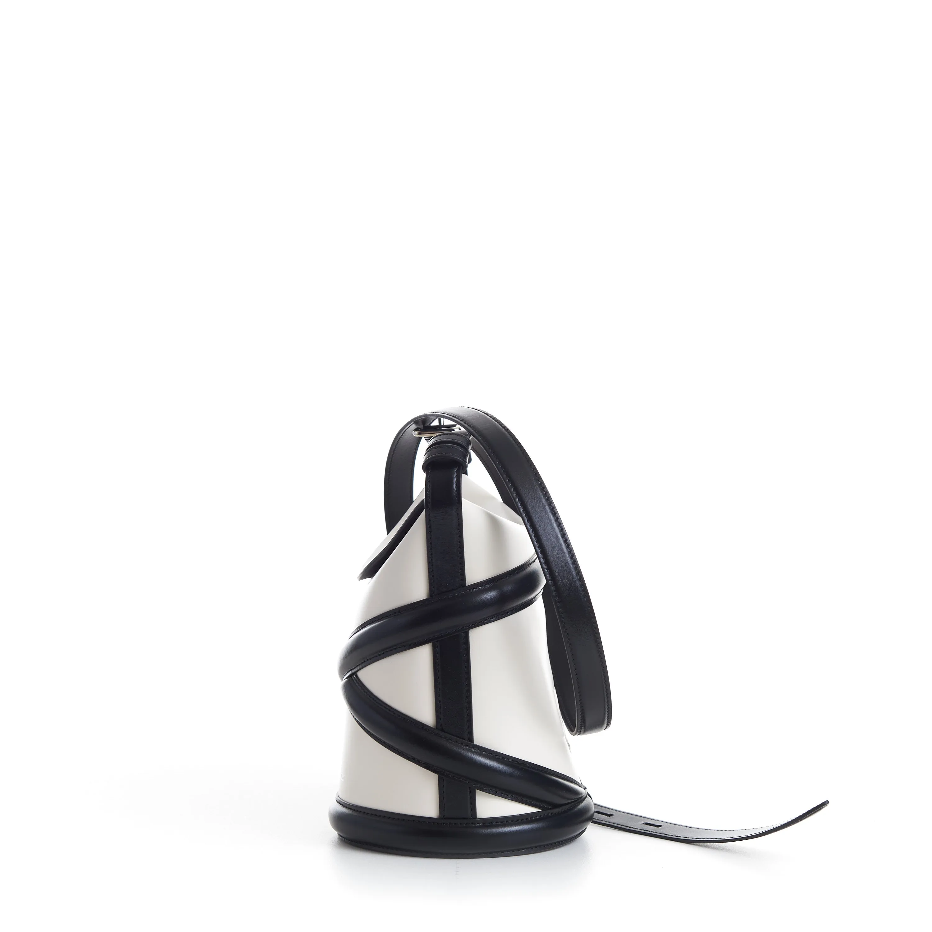 The Curve Bucket Bag - Ivory, Harness, Shoulder Strap