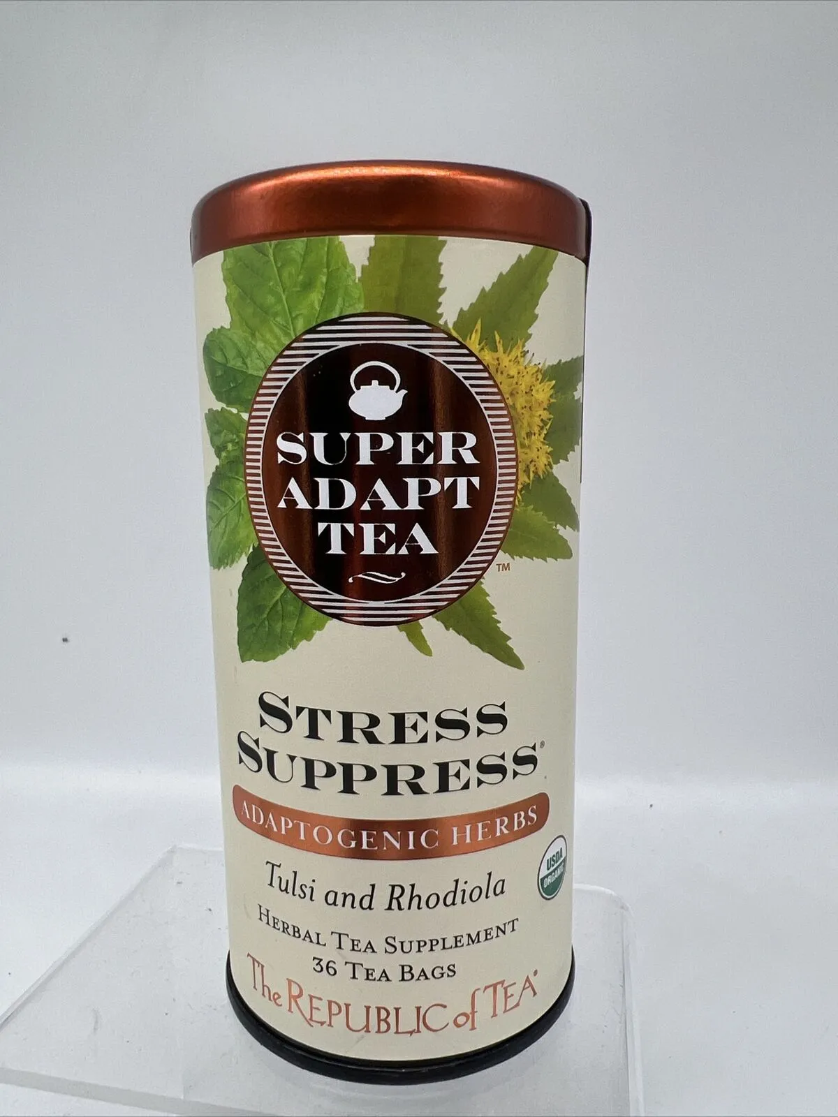 THE REPUBLIC OF TEA Super Adapt STRESS SUPPRESS TEA TULSI & RHODIOLA 36 BAGS