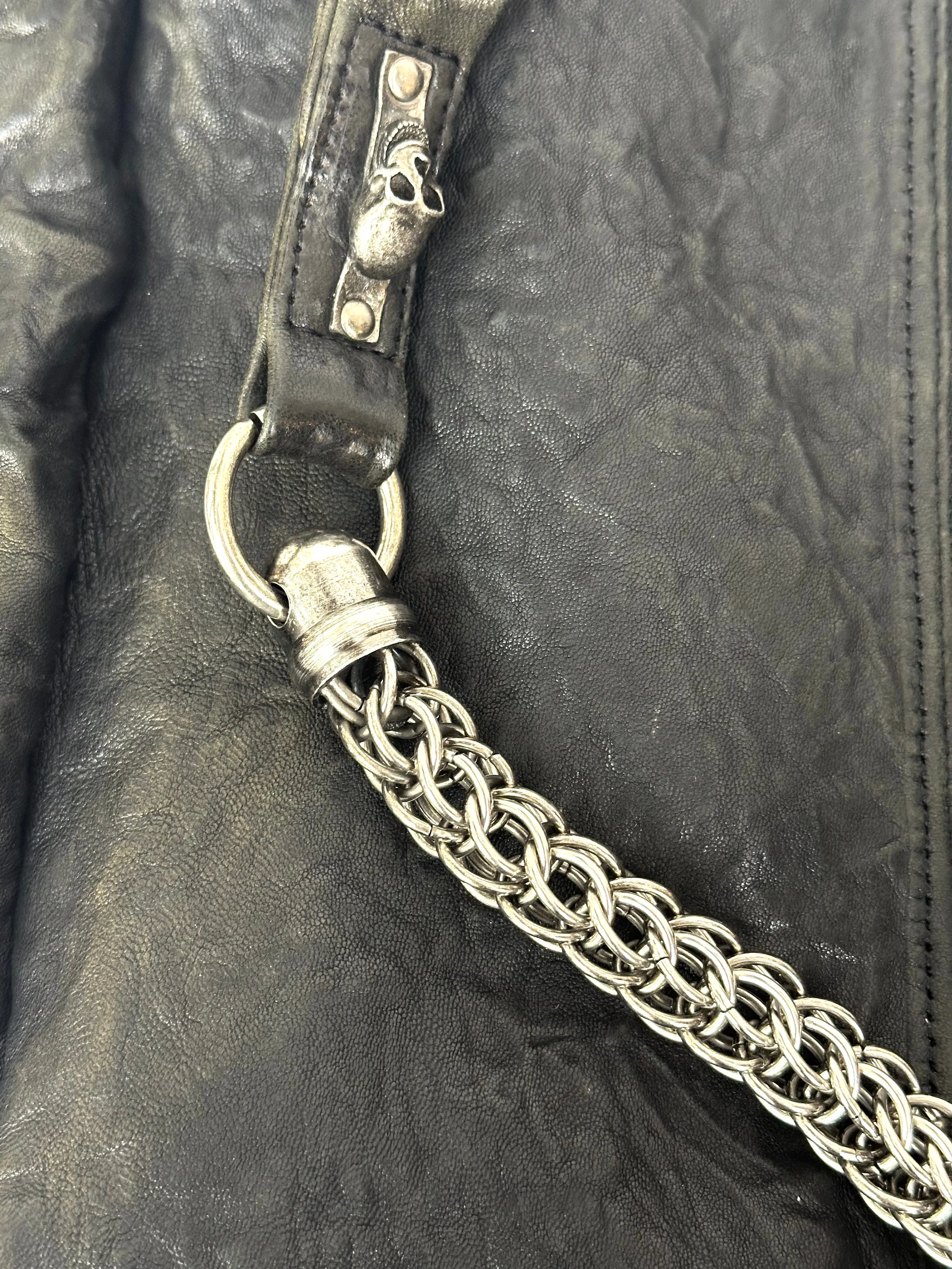 Thomas Wylde Skull Studded Chain Hobo Bag