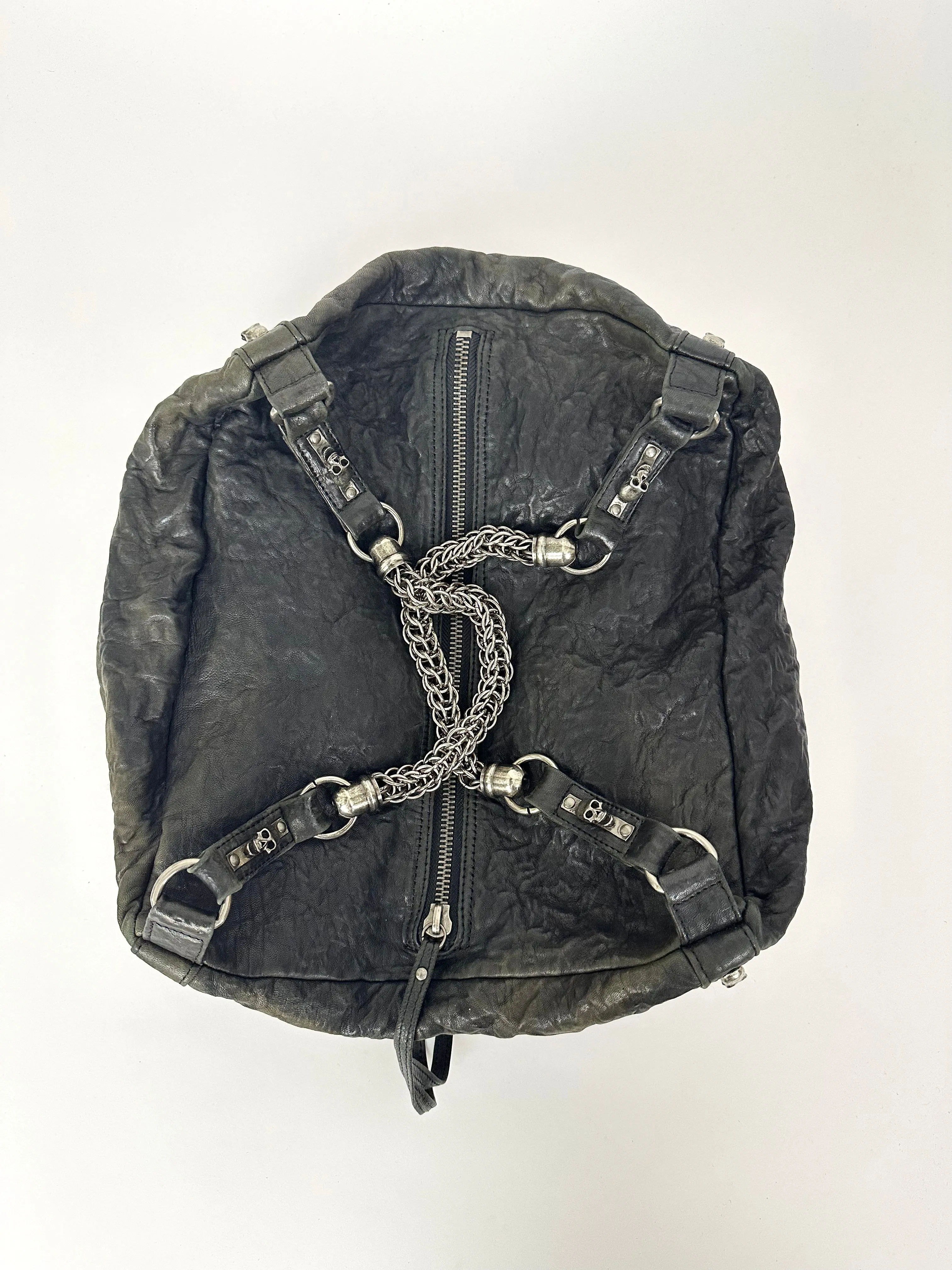 Thomas Wylde Skull Studded Chain Hobo Bag