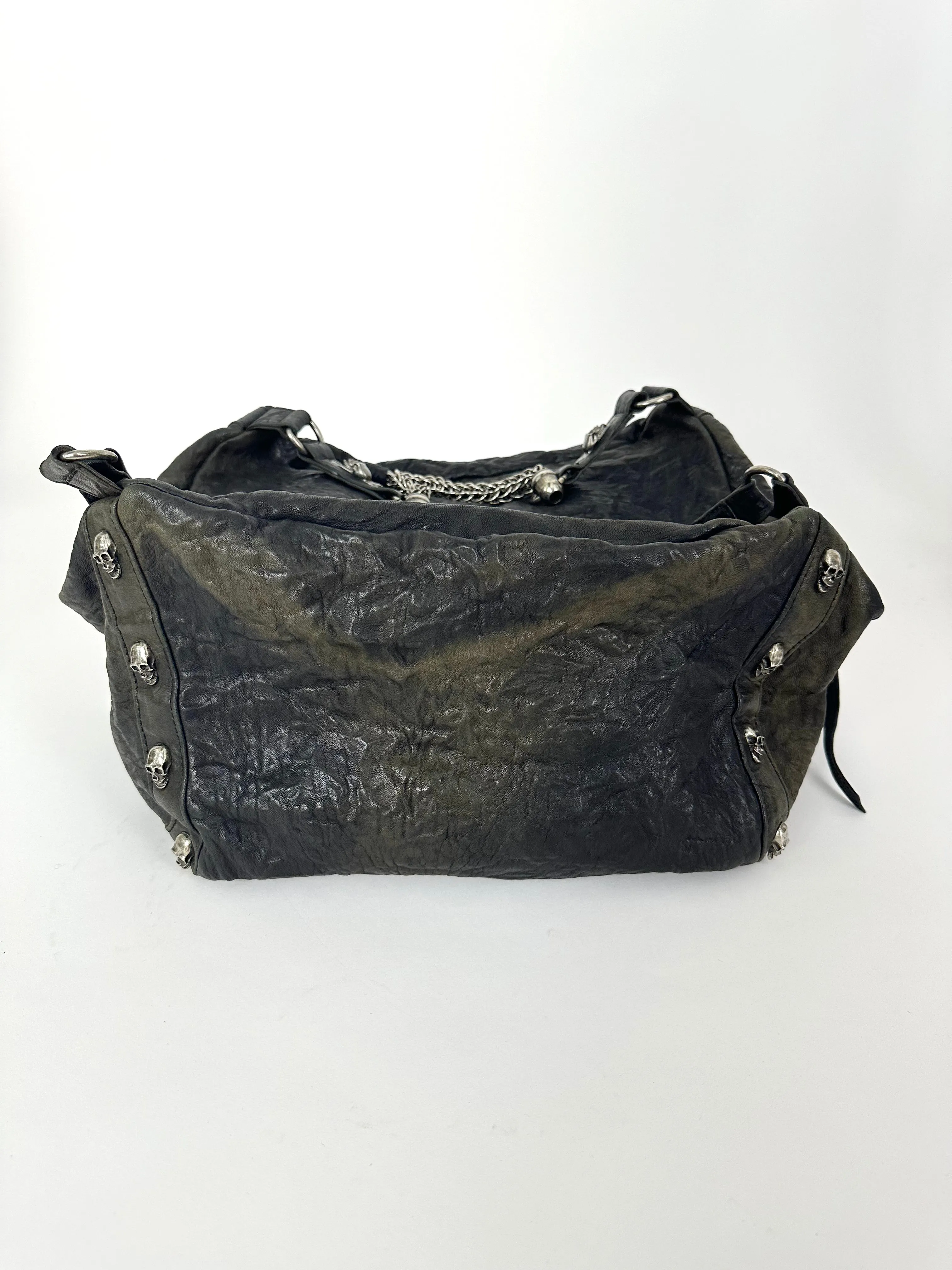 Thomas Wylde Skull Studded Chain Hobo Bag