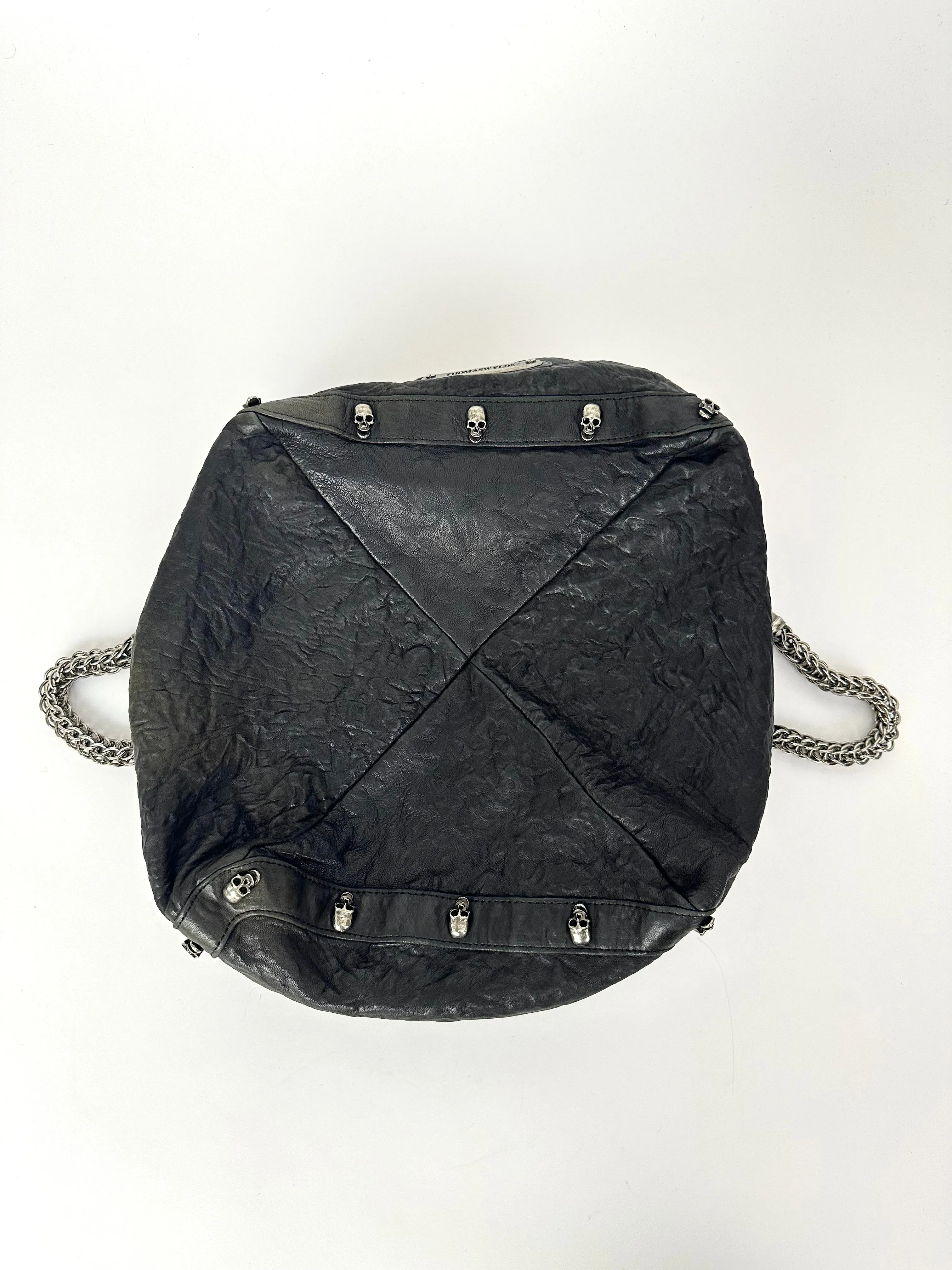 Thomas Wylde Skull Studded Chain Hobo Bag