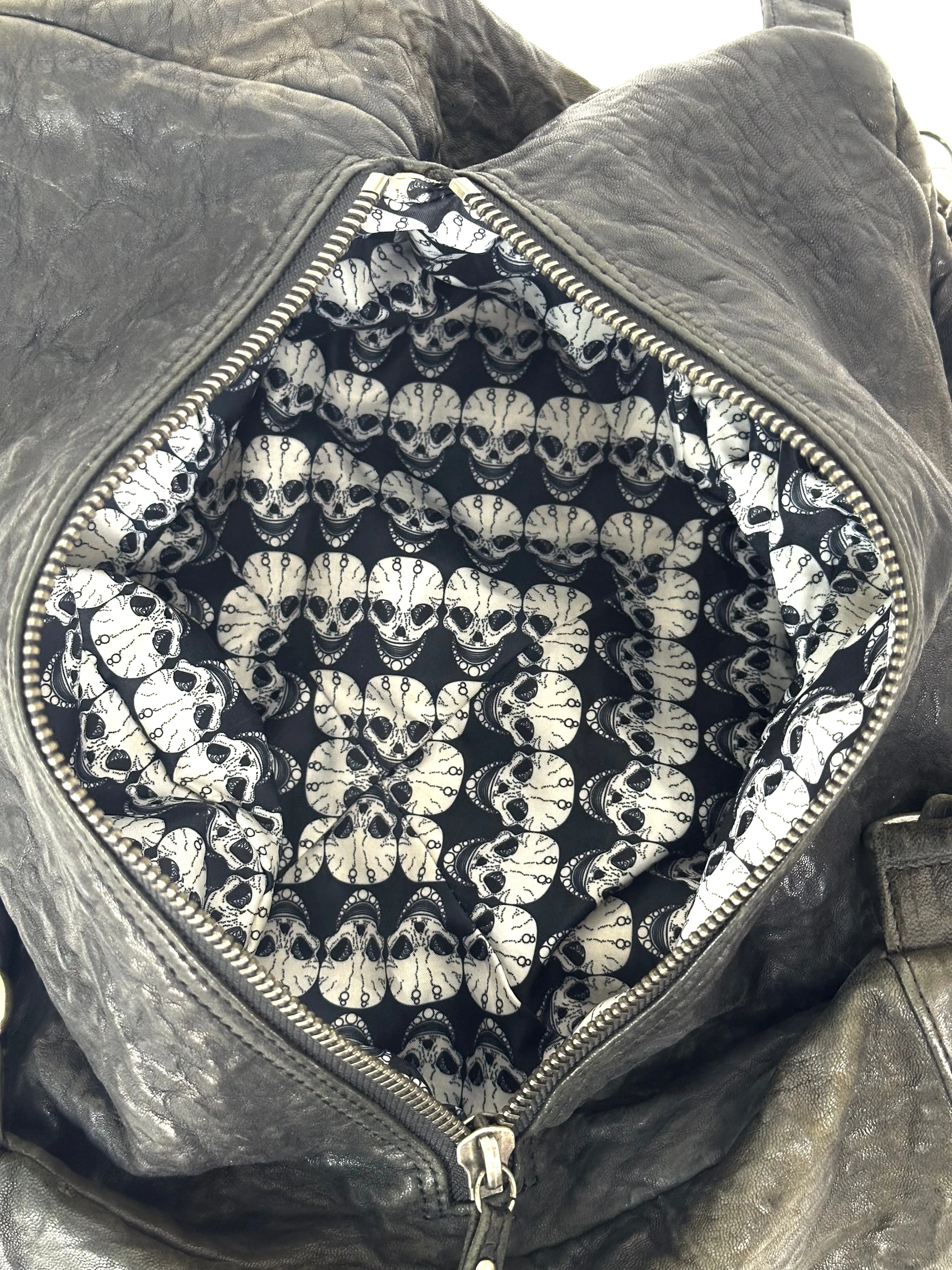 Thomas Wylde Skull Studded Chain Hobo Bag