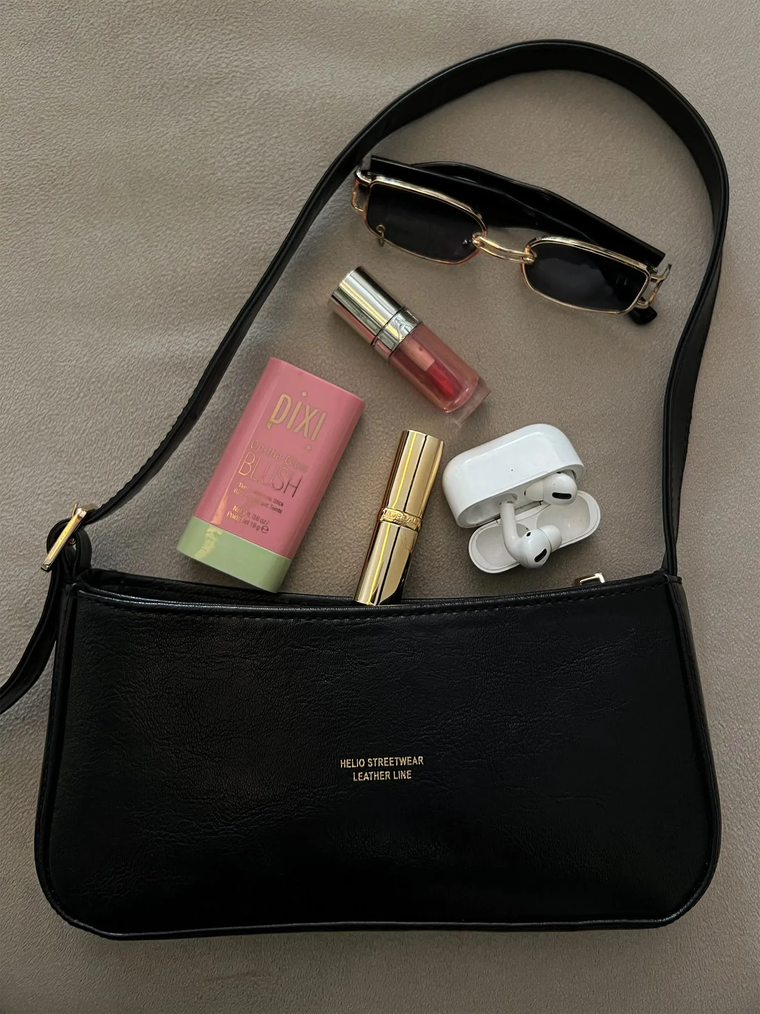 Token Shoulder Leather Bag - Helio