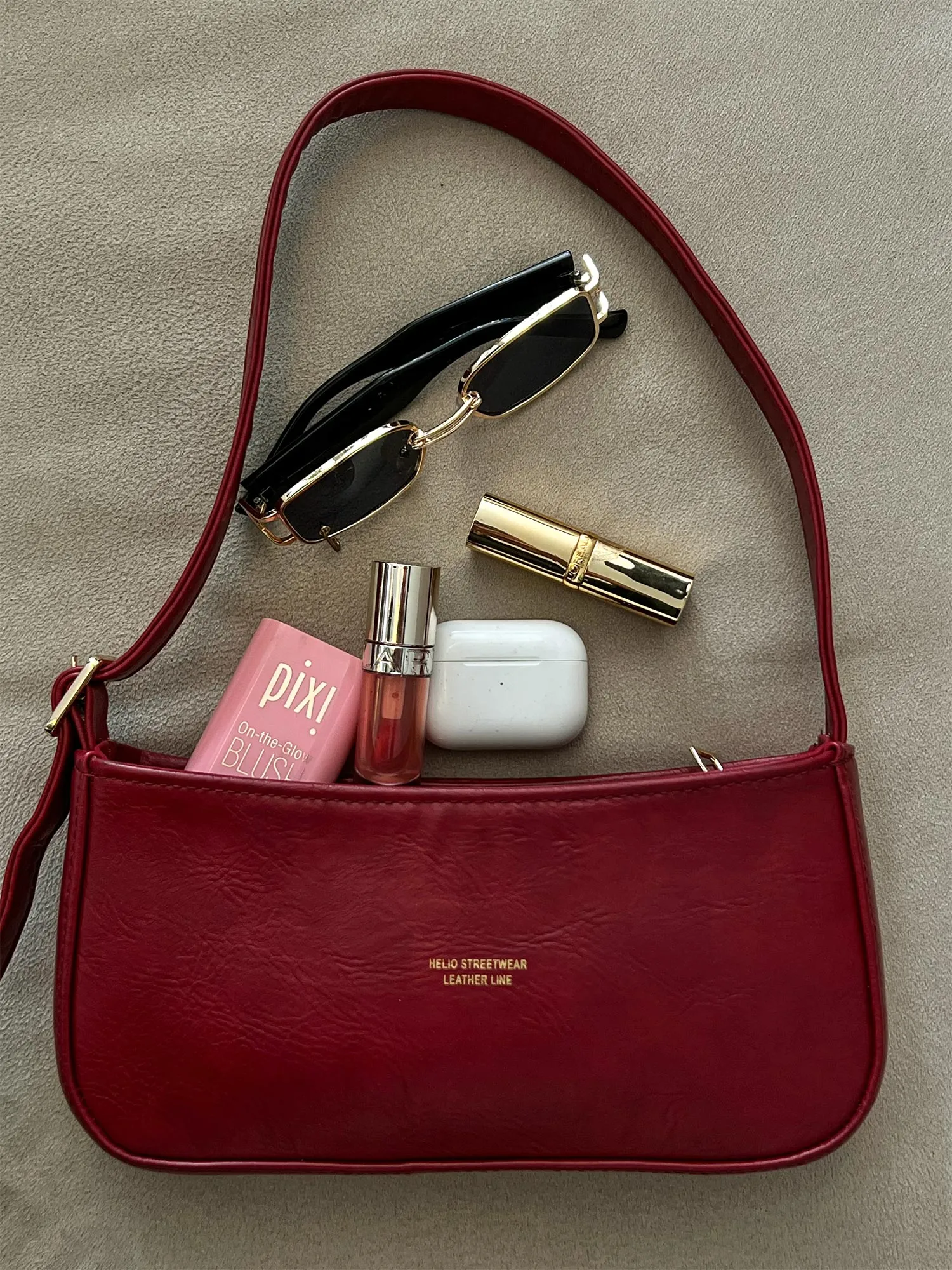 Token Shoulder Leather Bag - Helio