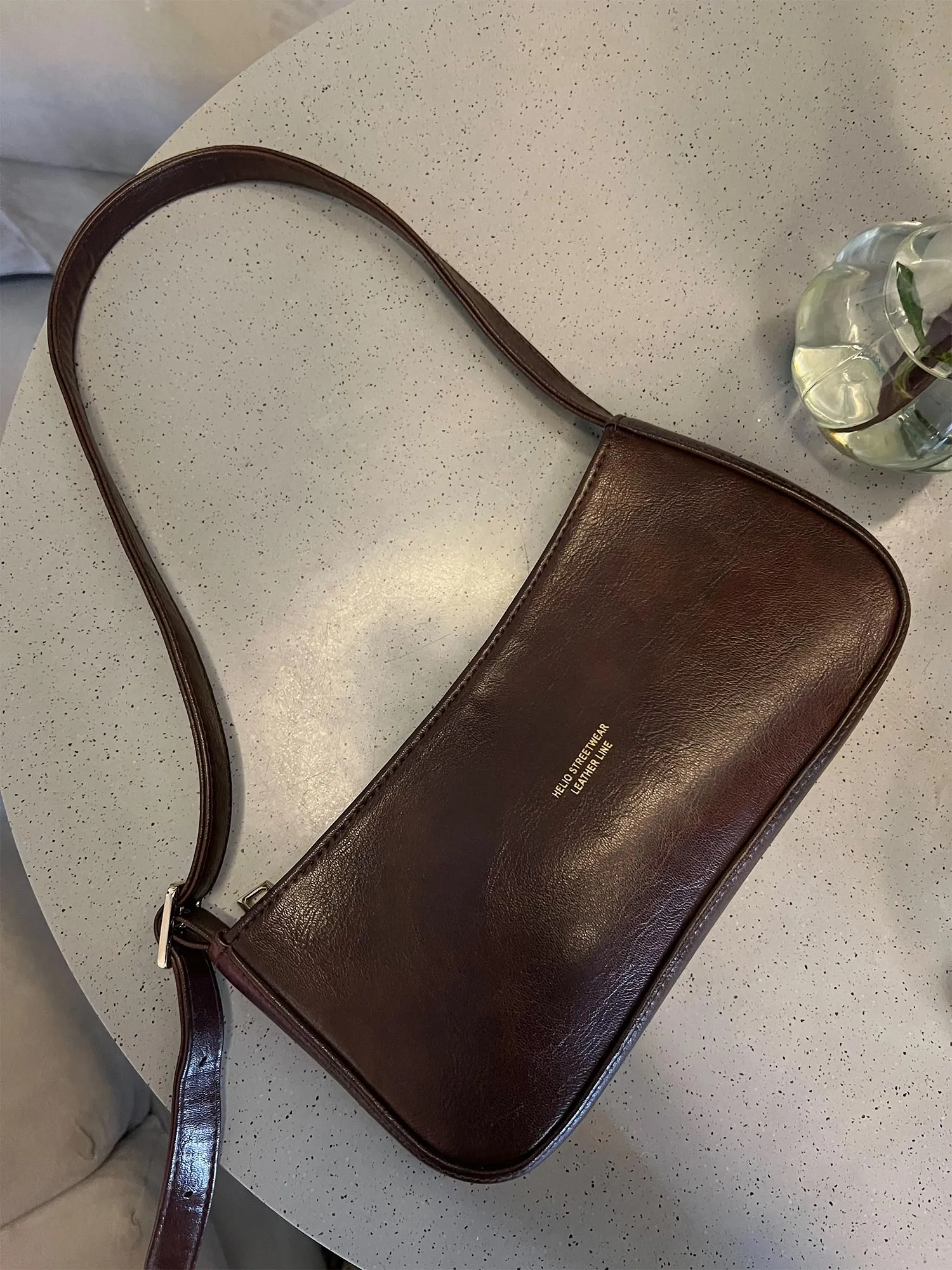 Token Shoulder Leather Bag - Helio