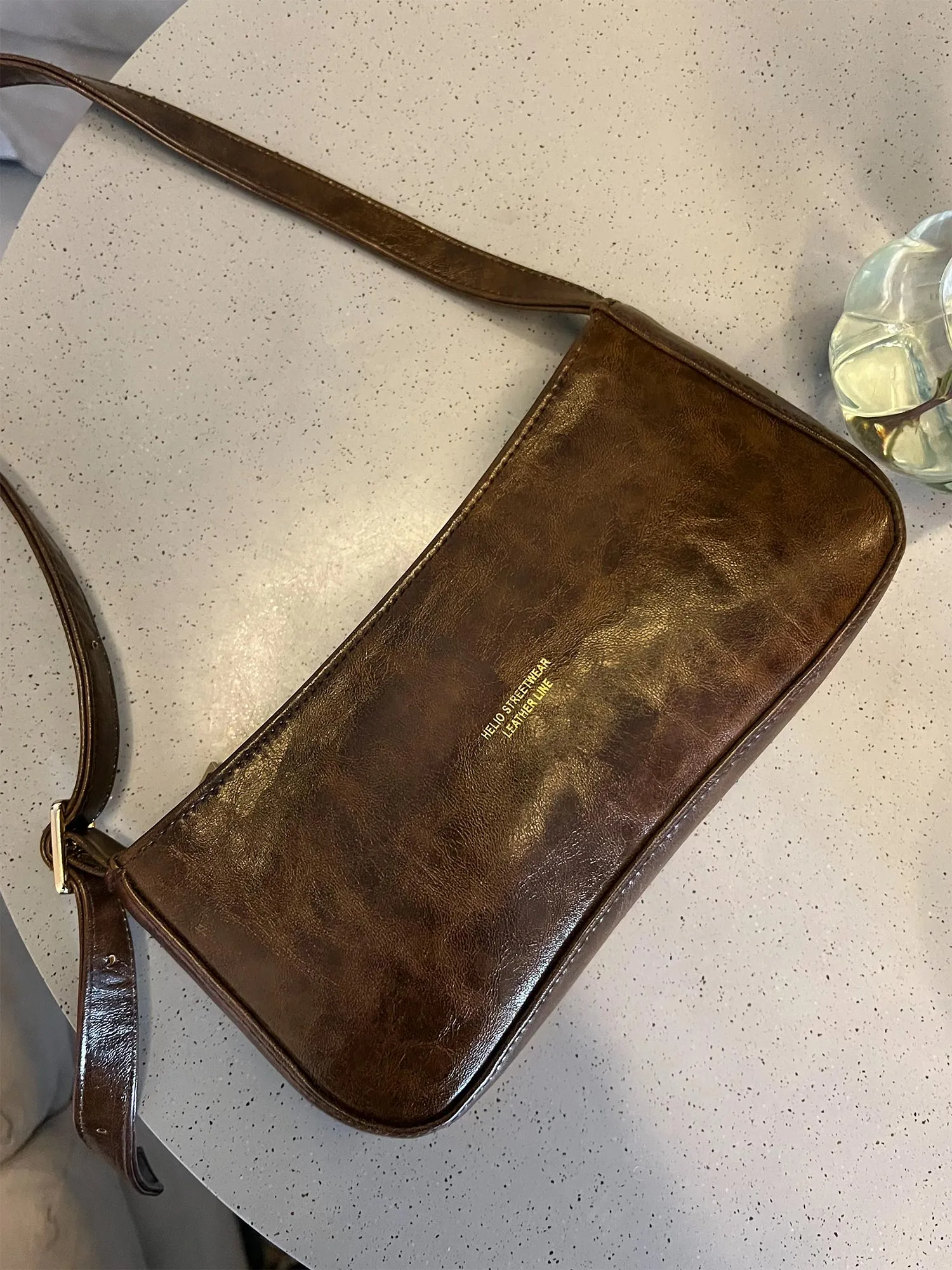 Token Shoulder Leather Bag - Helio