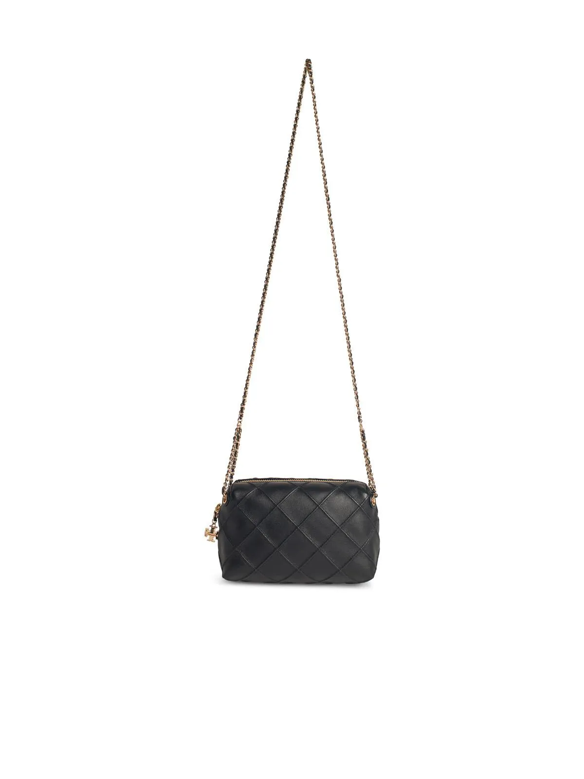 Tory Burch 'Fleming' Mini Black Lear Crossbody Bag