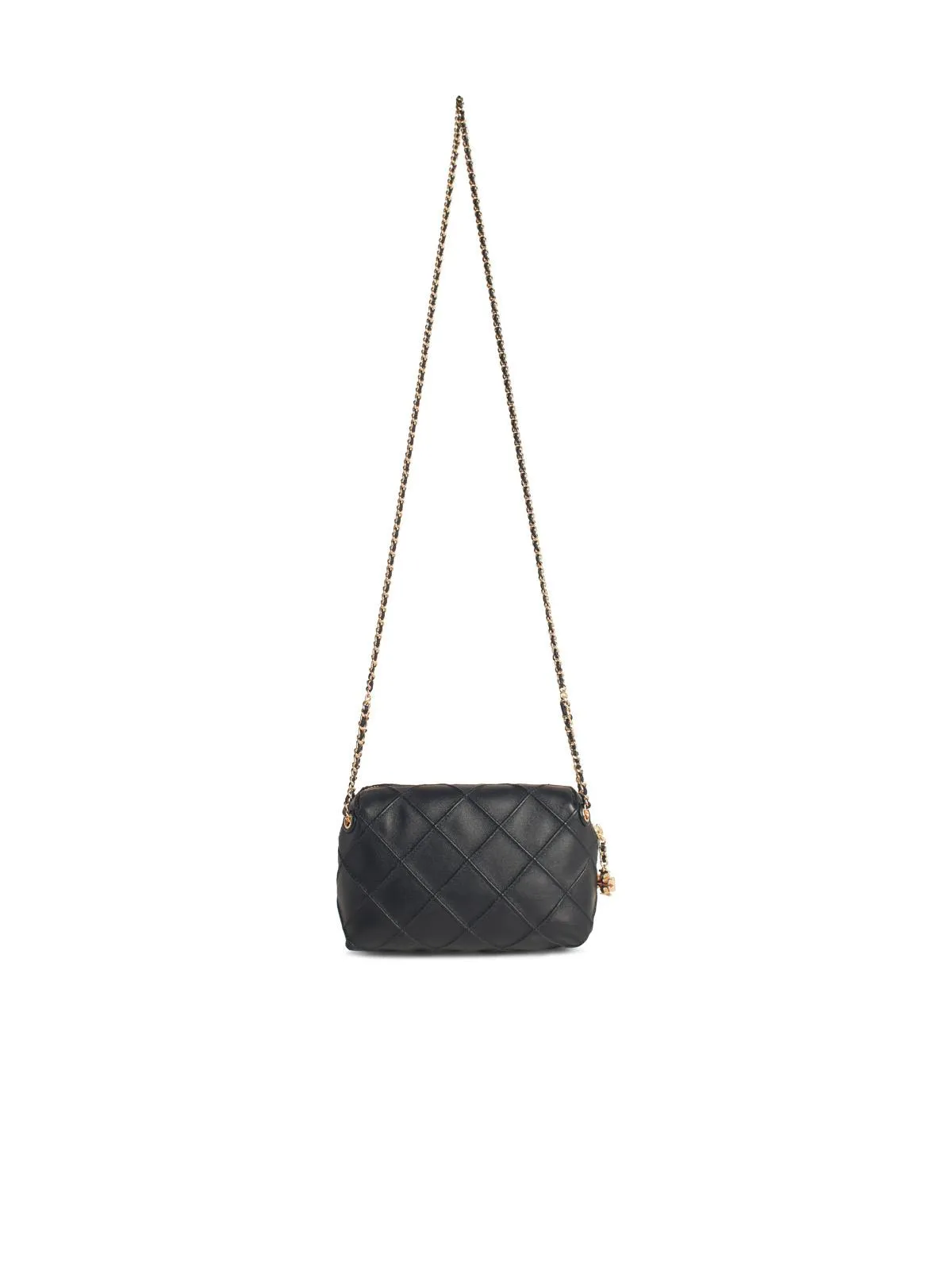 Tory Burch 'Fleming' Mini Black Lear Crossbody Bag