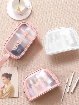 Transparent Cosmetic Bag Translucent PVC Wash Bag Matte Storage Bag