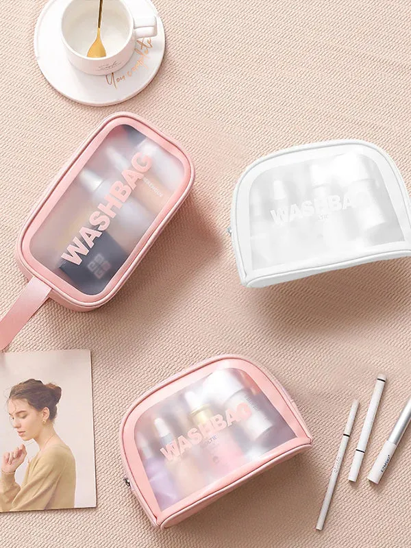 Transparent Cosmetic Bag Translucent PVC Wash Bag Matte Storage Bag