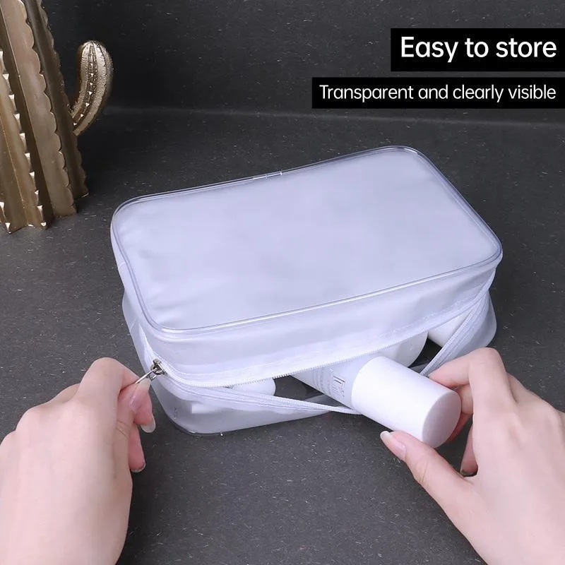 Transparent PVC Cosmetic Bag Waterproof Lightweight Travel Organizer  4Sizes