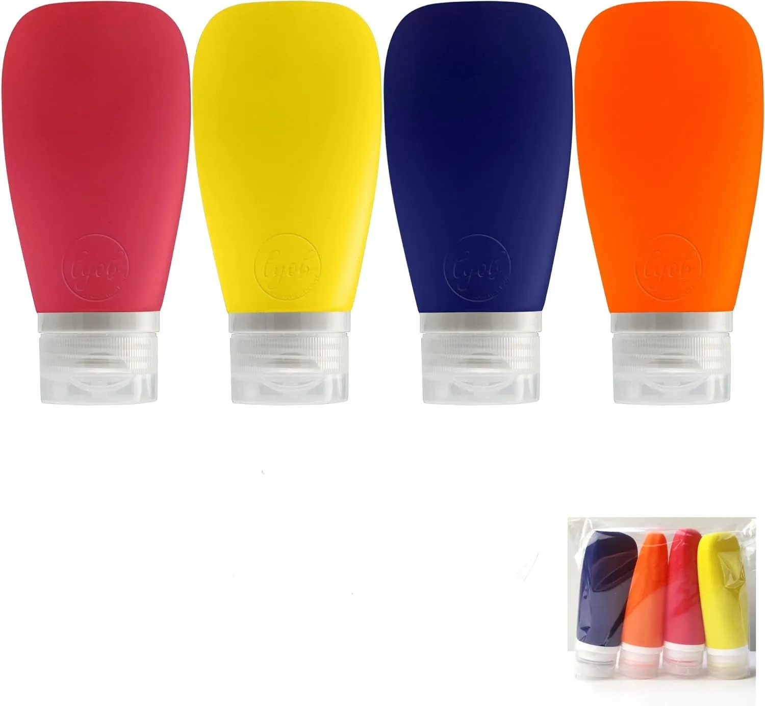 Travel Bottles for Toiletries, TSA Approved 3Oz Leak Proof Silicone Refillable Squeeze Travel Size Containers BPA Free for Cleansers, Lotions, Shampoo 3-Pk (Black-Gray-White)