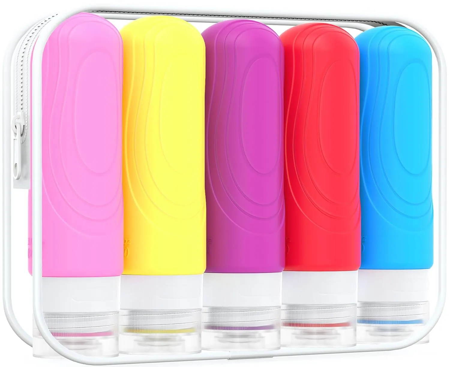 Travel Bottles for Toiletries,Tsa Approved 3Oz Size Leak Proof Silicone Containers for Shampoo, Conditioner,Easy to Squeeze and Portable, Essentials for Traveling (4 Pack) Black