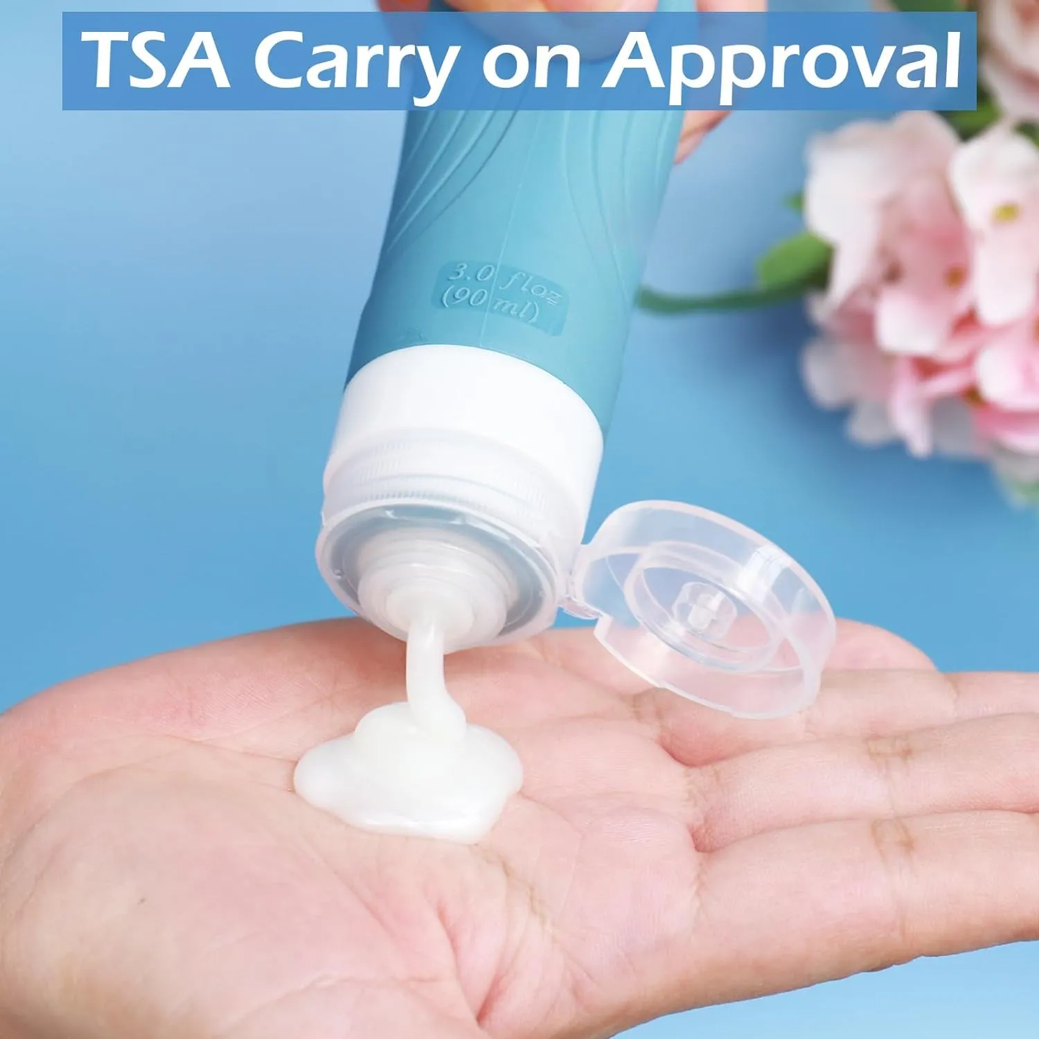 Travel Bottles for Toiletries,Tsa Approved 3Oz Size Leak Proof Silicone Containers for Shampoo, Conditioner,Easy to Squeeze and Portable, Essentials for Traveling (4 Pack) Black