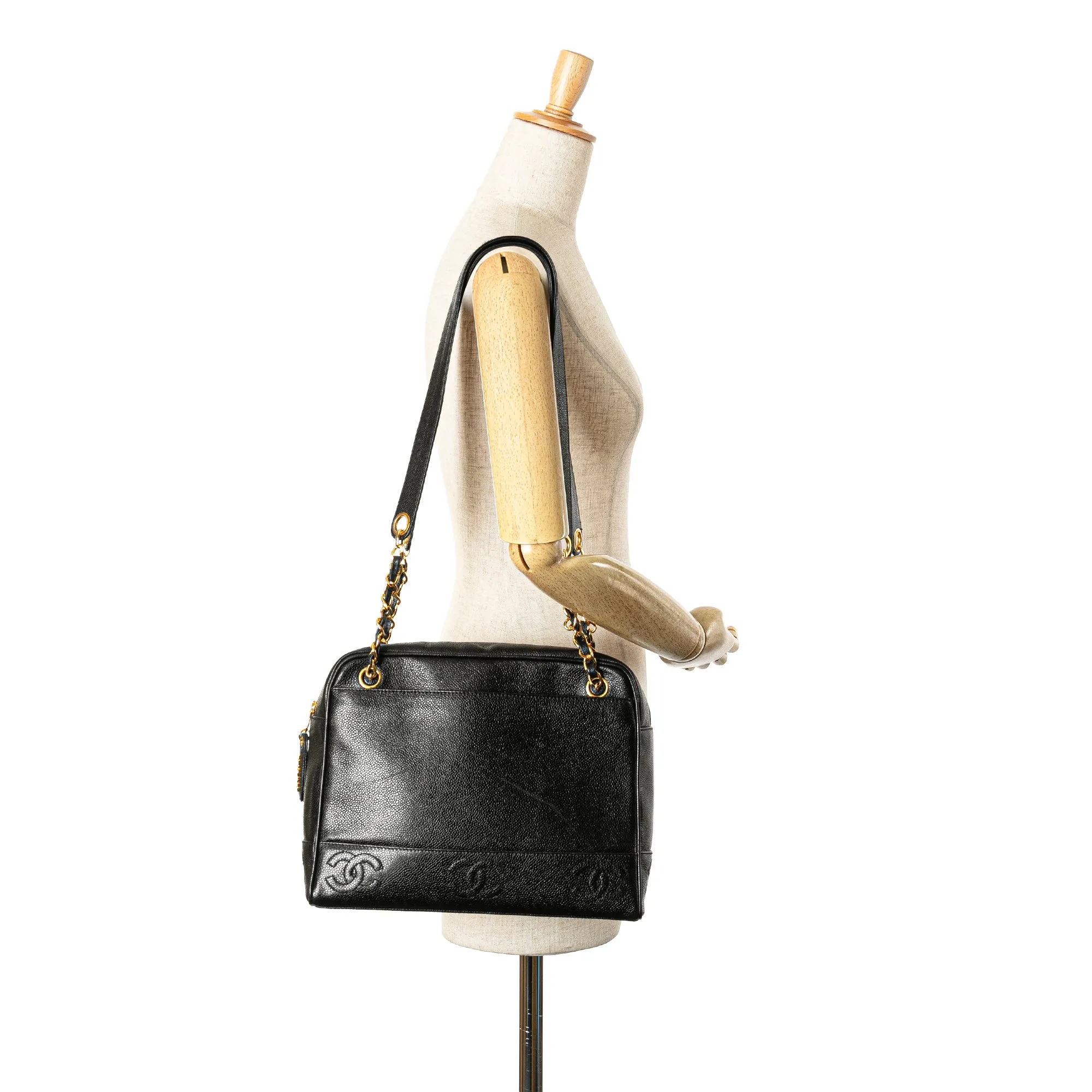 Triple CC Caviar Shoulder Bag