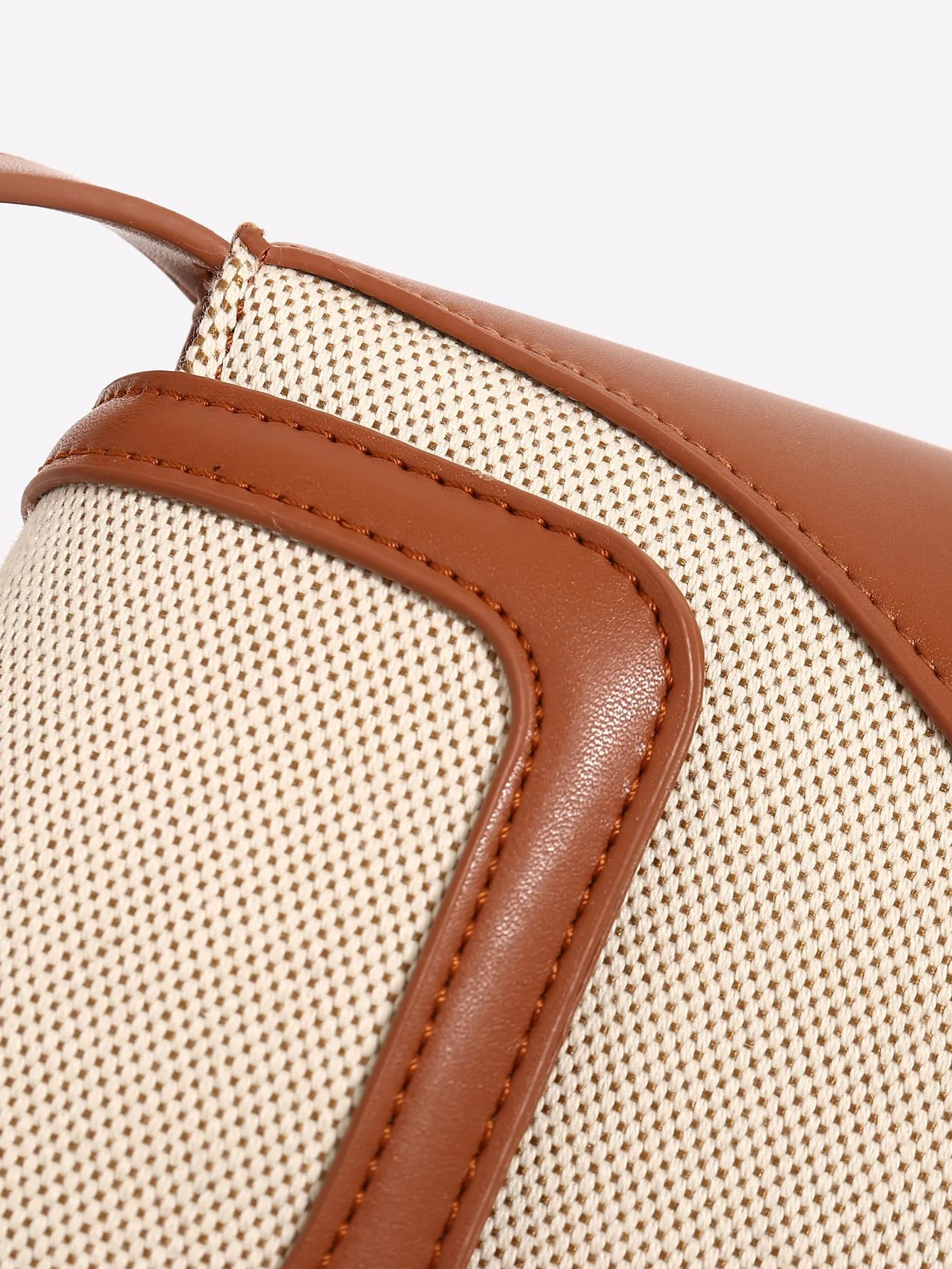 Two Tone Baguette Bag - Brown