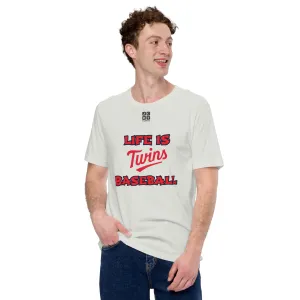 Unisex t-shirt "10105-0011-17 Life Is Twins Baseball (Black Logo)"