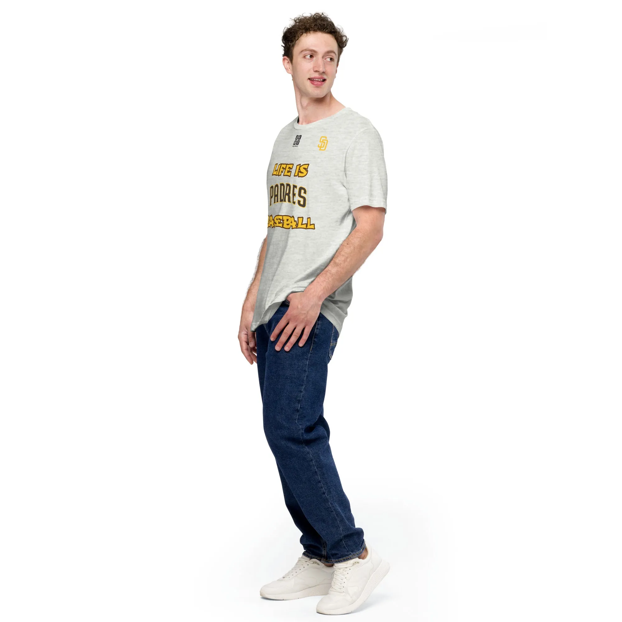 Unisex t-shirt "10105-0011-23 Life Is Padres Baseball (Black Logo)"